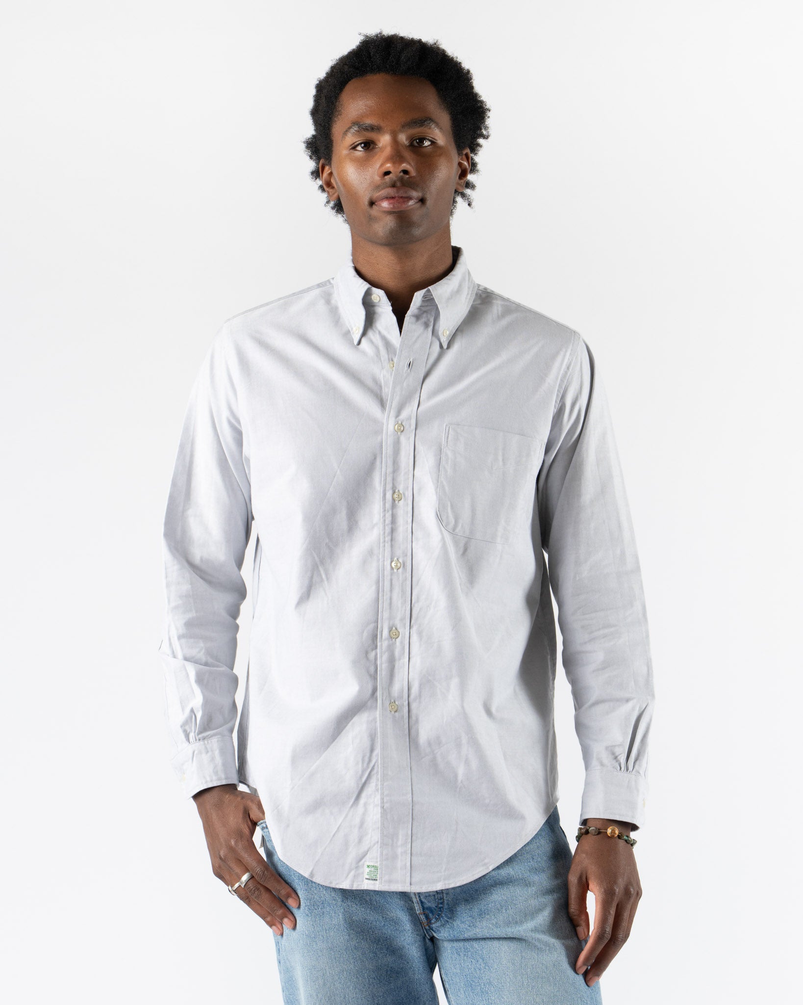 oxford dress shirt orSlow Oxford Standard Button Down Shirt in Light Gray