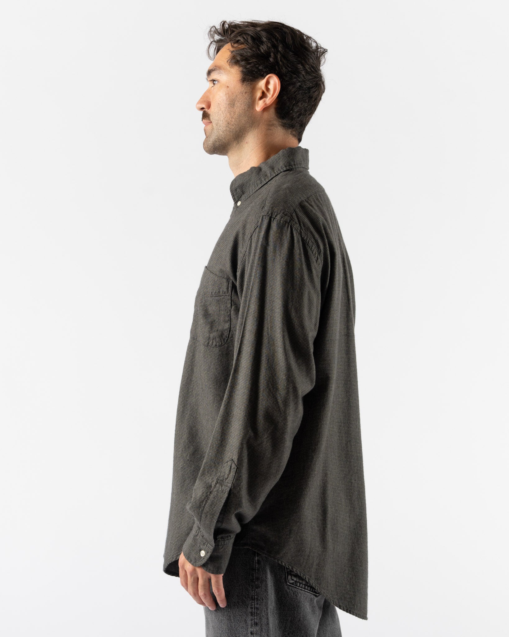 orSlow Standard Button Down in Coffee Brown