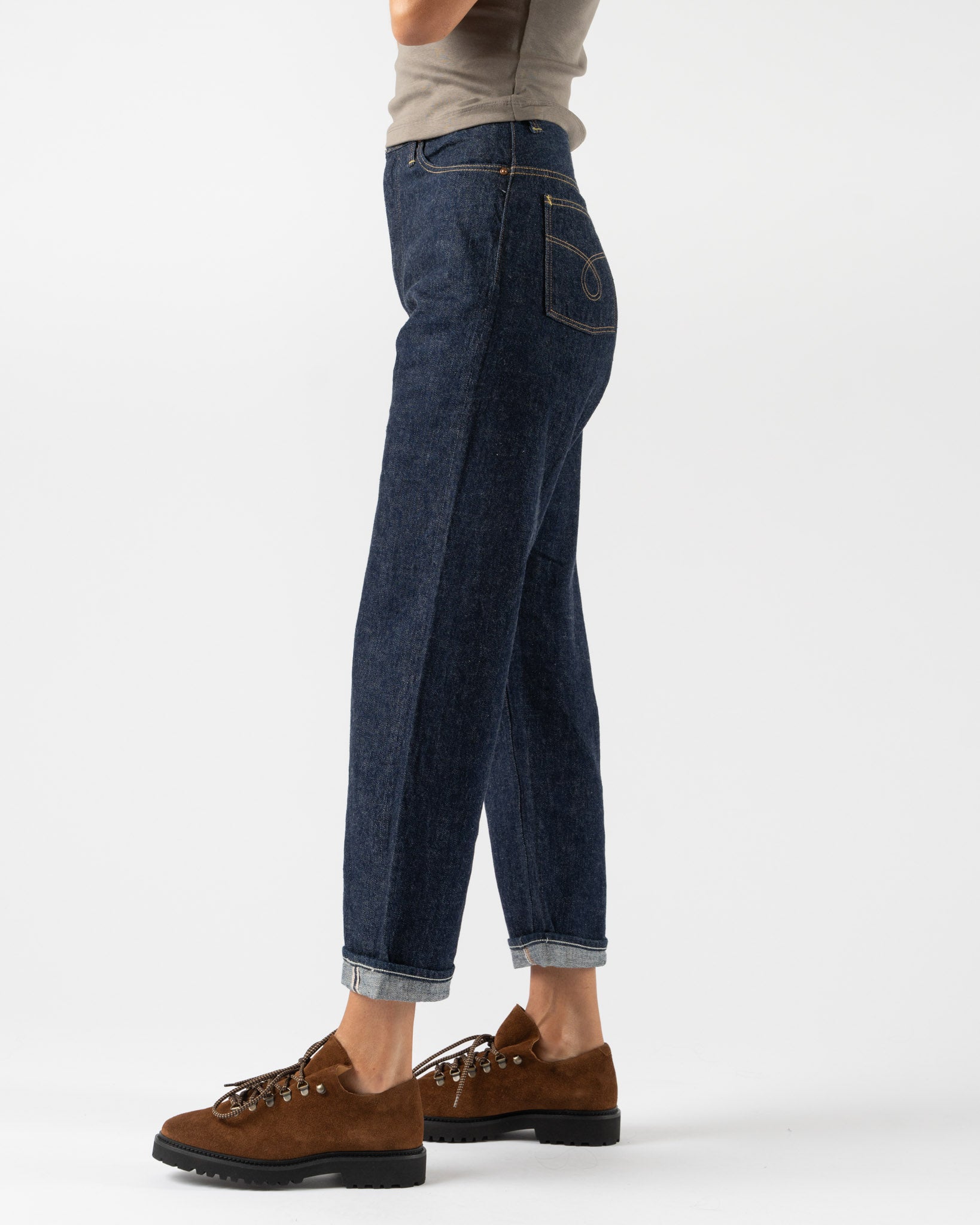 orSlow High Waist Selvedge Denim in One Wash