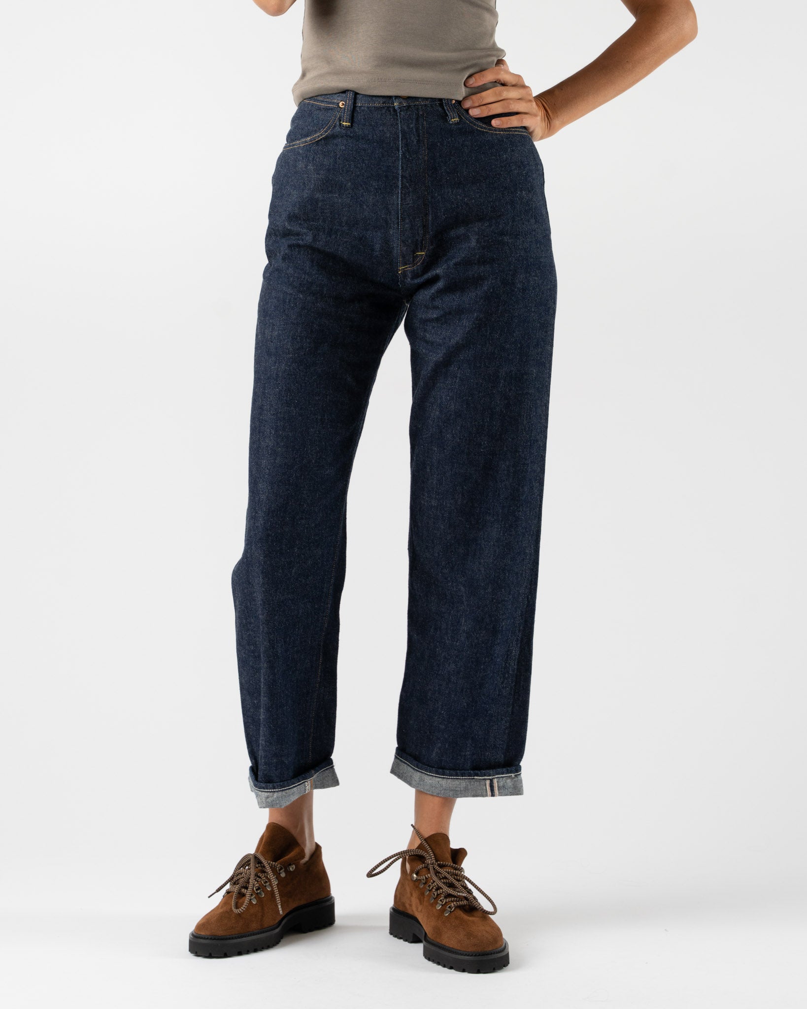orSlow High Waist Selvedge Denim in One Wash