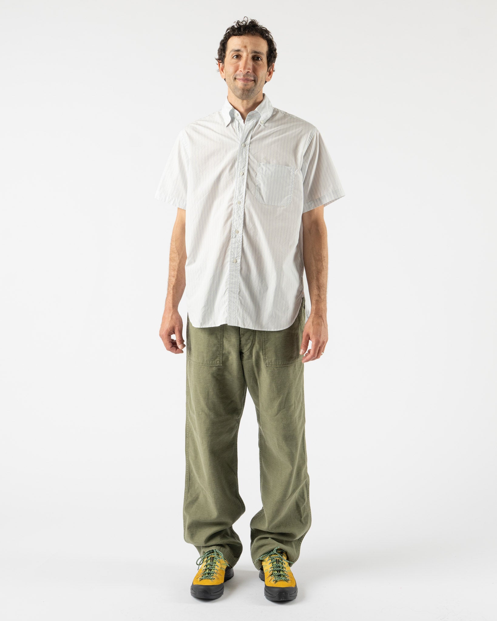 orSlow Herringbone Vintage Fit Fatigue Pants in Army Green