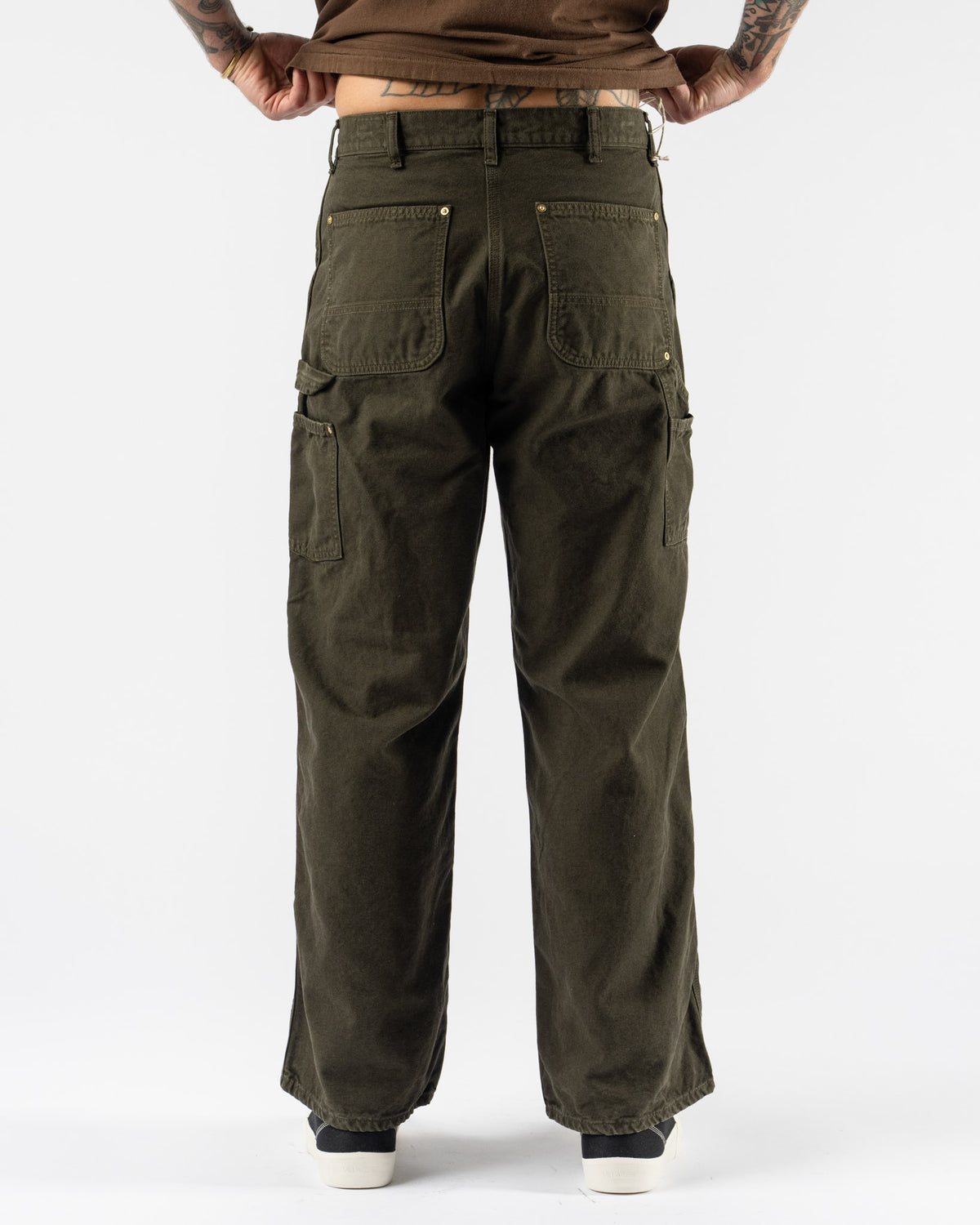 orSlow Dad's Fit Oxford Painter Pants in Coffee Brown