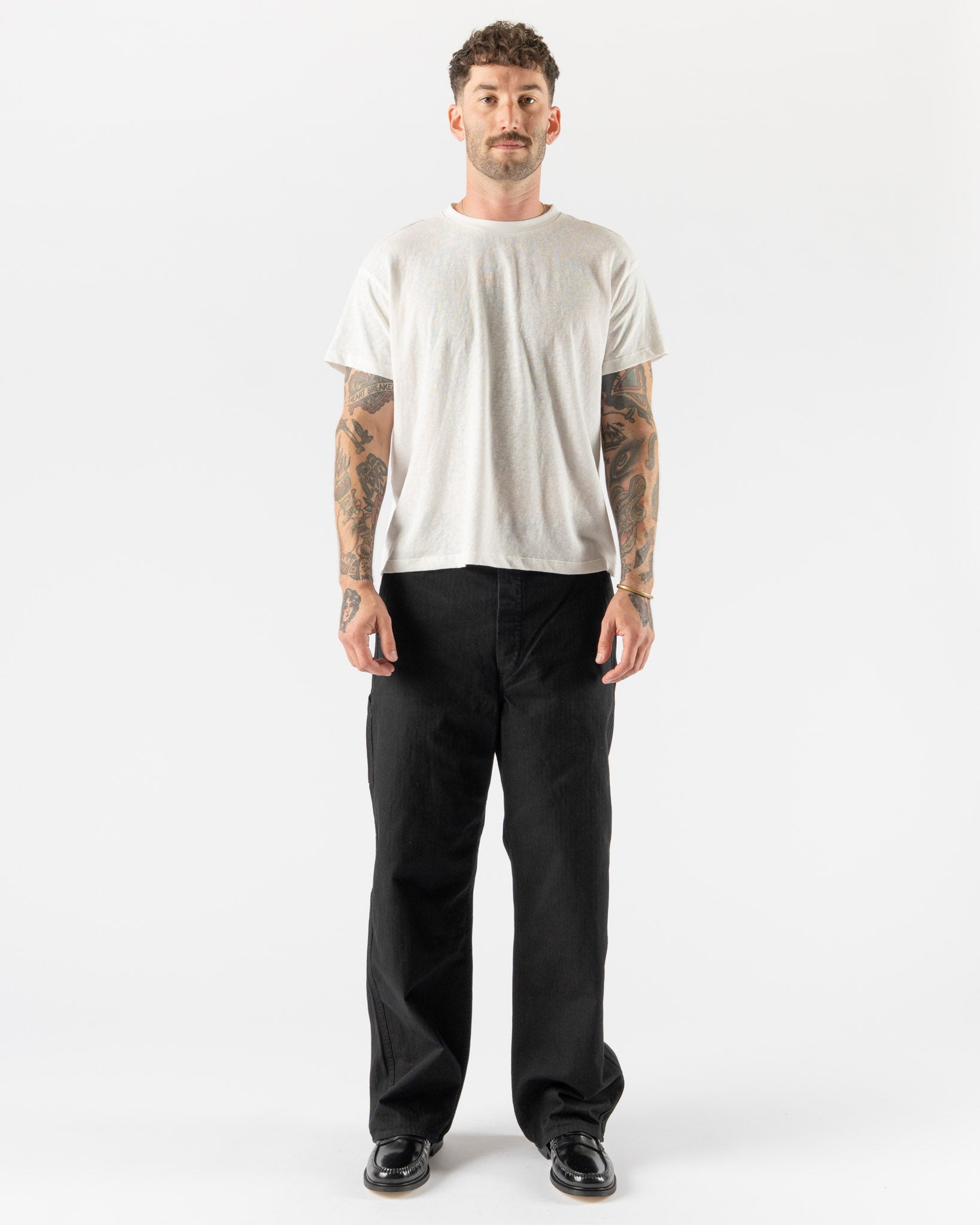 orSlow Wide Fit French Work Pants in Black