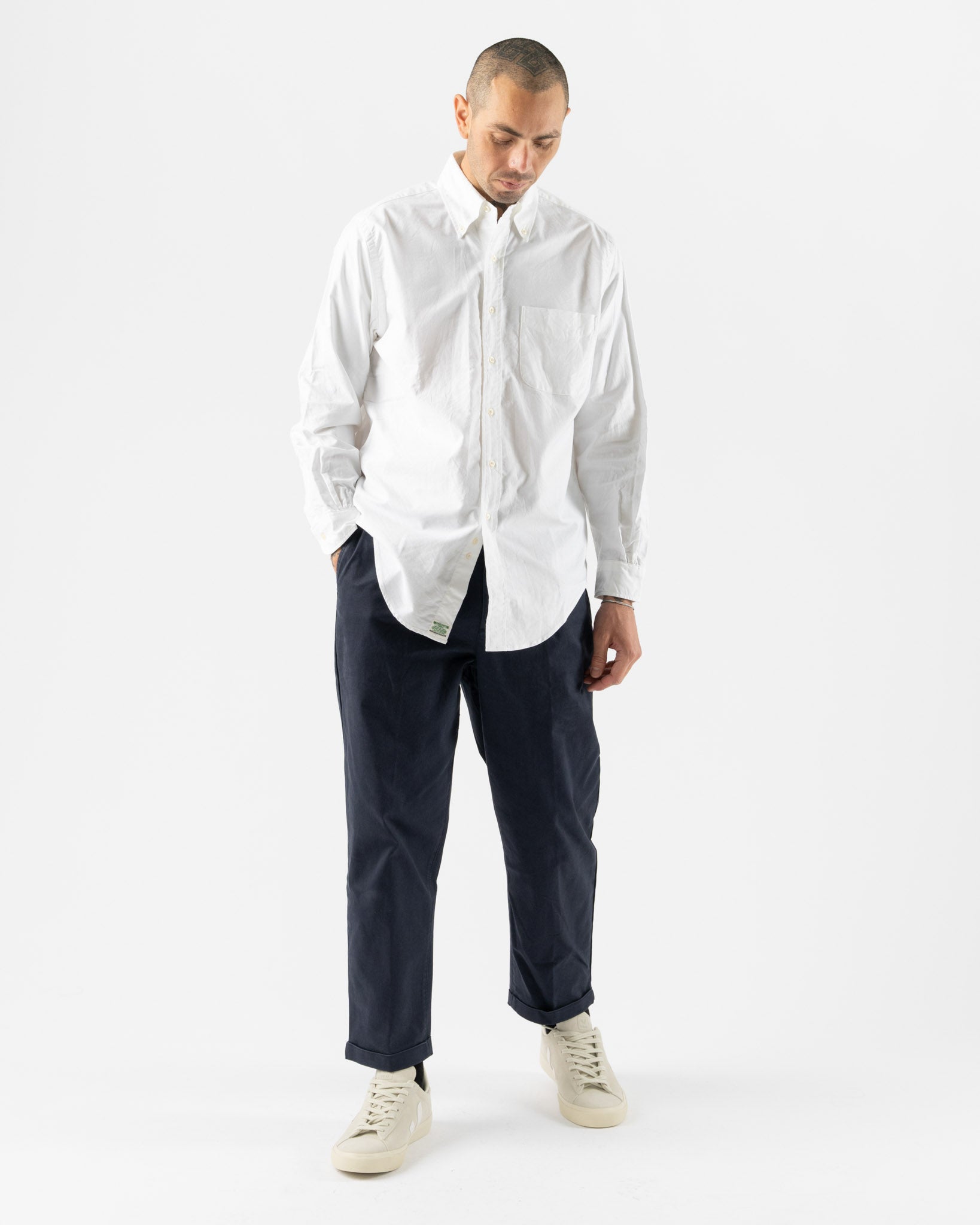 orSlow Oxford Standard Button Down Shirt in White