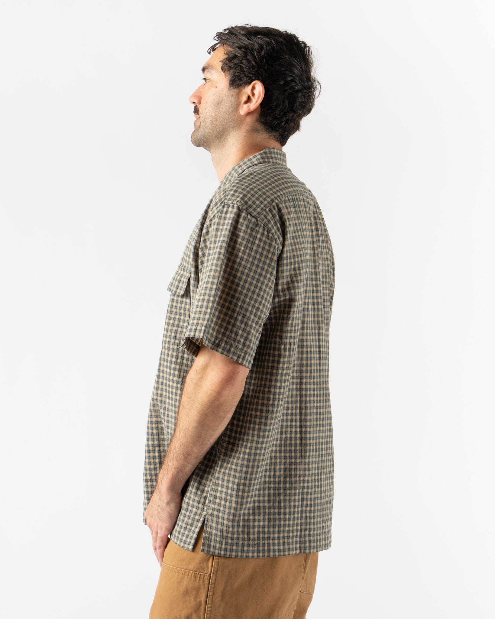 Pilgrim Surf + Supply Sam Plaid SS Shirt in Olive