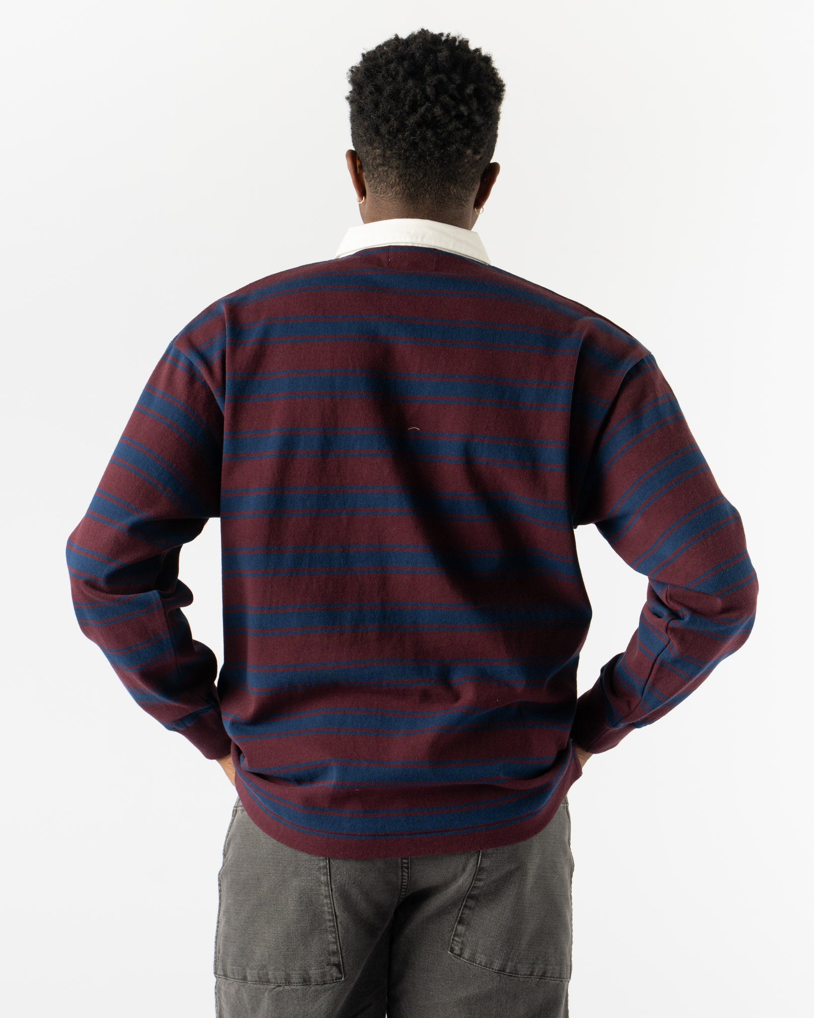 Pilgrim Surf + Supply Rocky Rugby Shirt in Burgundy