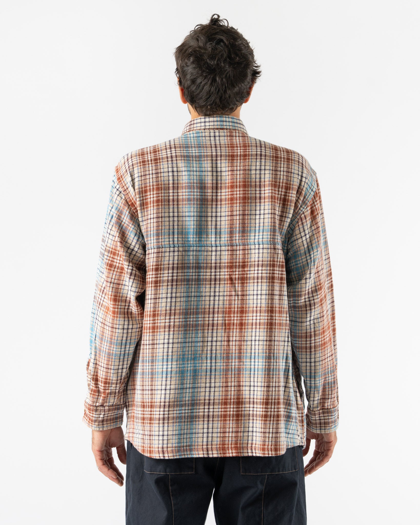 Pilgrim Surf + Supply Albert Field Shirt in Ivory/Blue