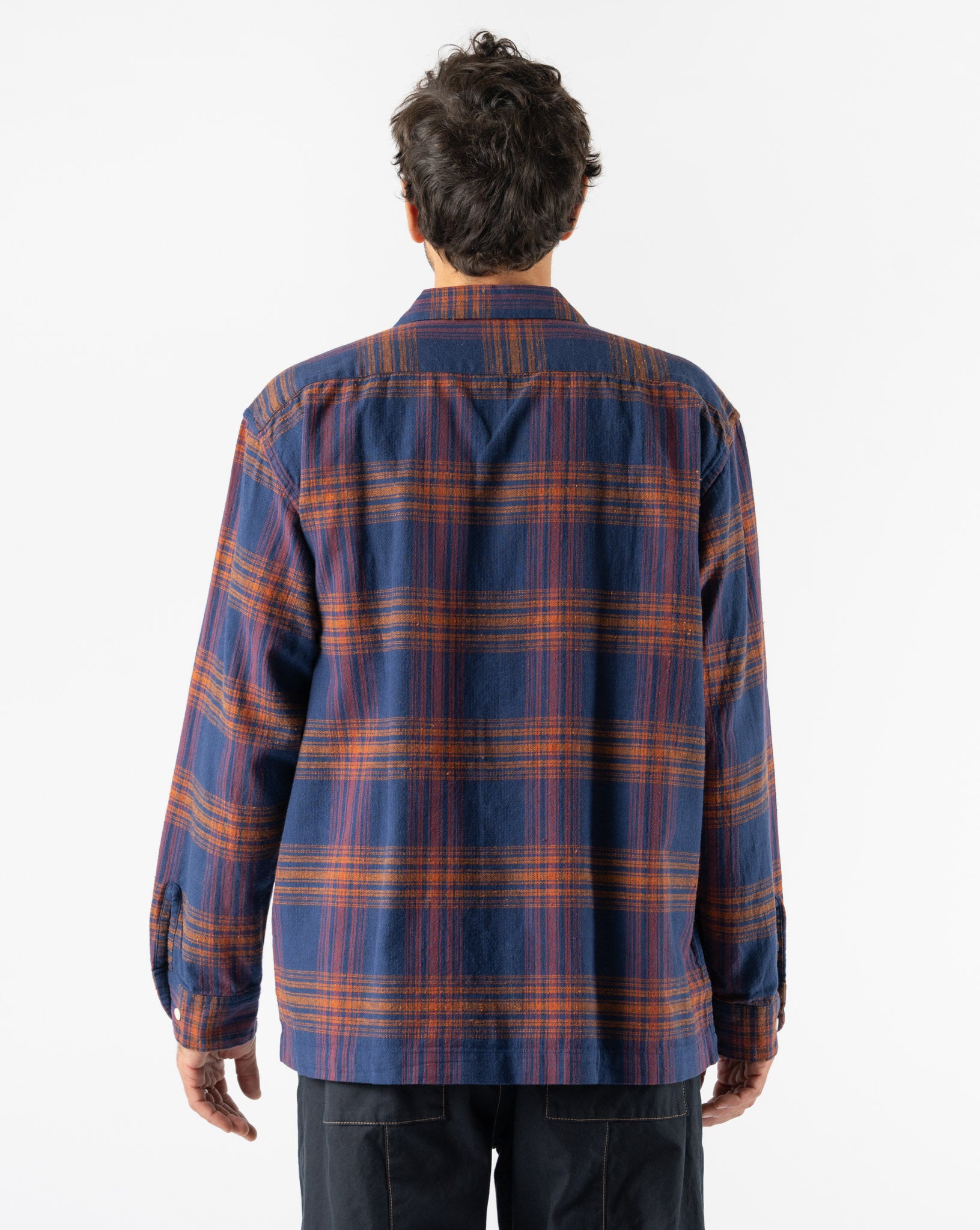 Pilgrim Surf + Supply Vincent Nep Herringbone Plaid Shirt in Red
