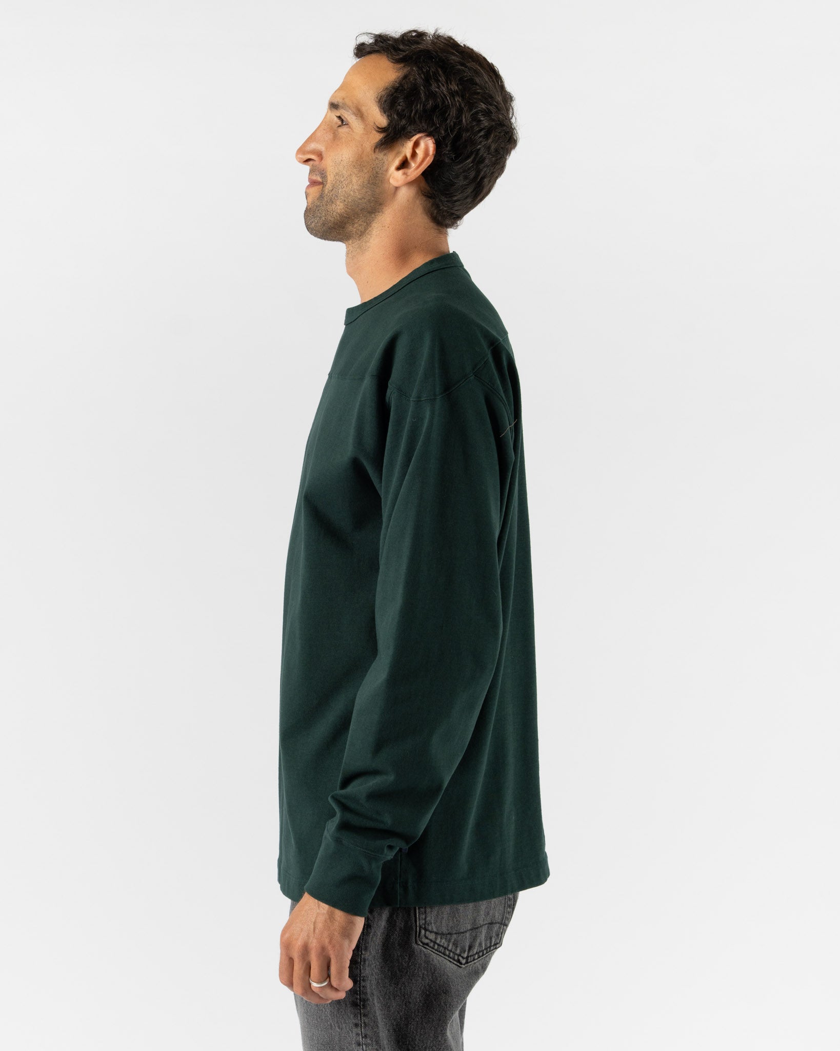 Pilgrim Surf + Supply Teddy Athletic LS Tee in Dark Green