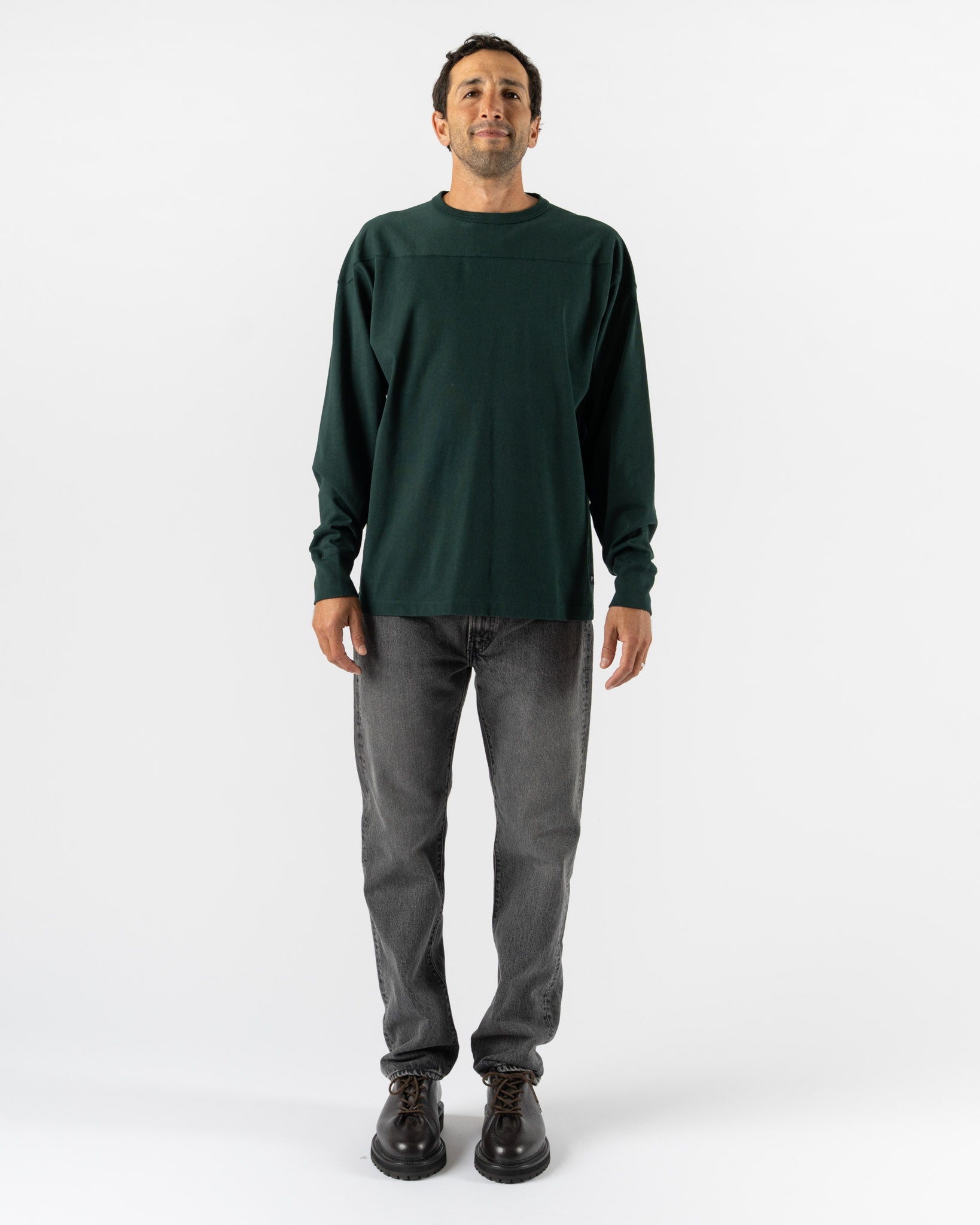 Pilgrim Surf + Supply Teddy Athletic LS Tee in Dark Green