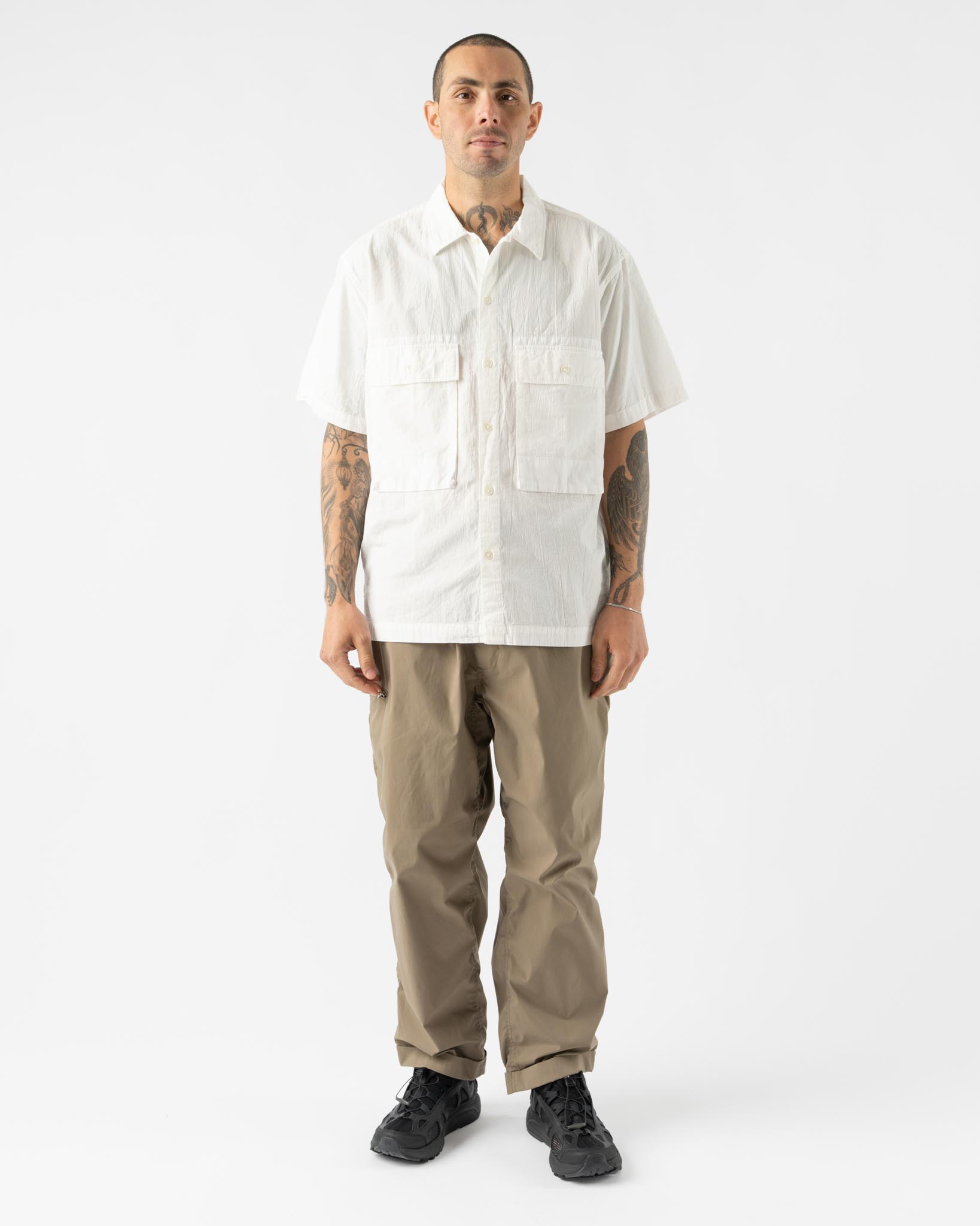 Pilgrim Surf + Supply Ivan Short Sleeve Shirt in White