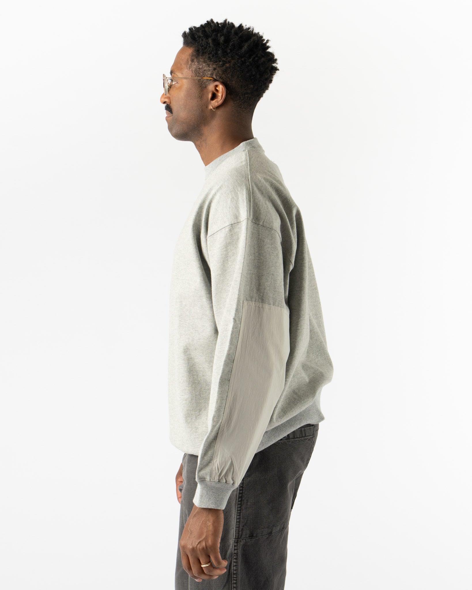 Pilgrim Surf + Supply Jaar Reinforced Crew in Heather Grey