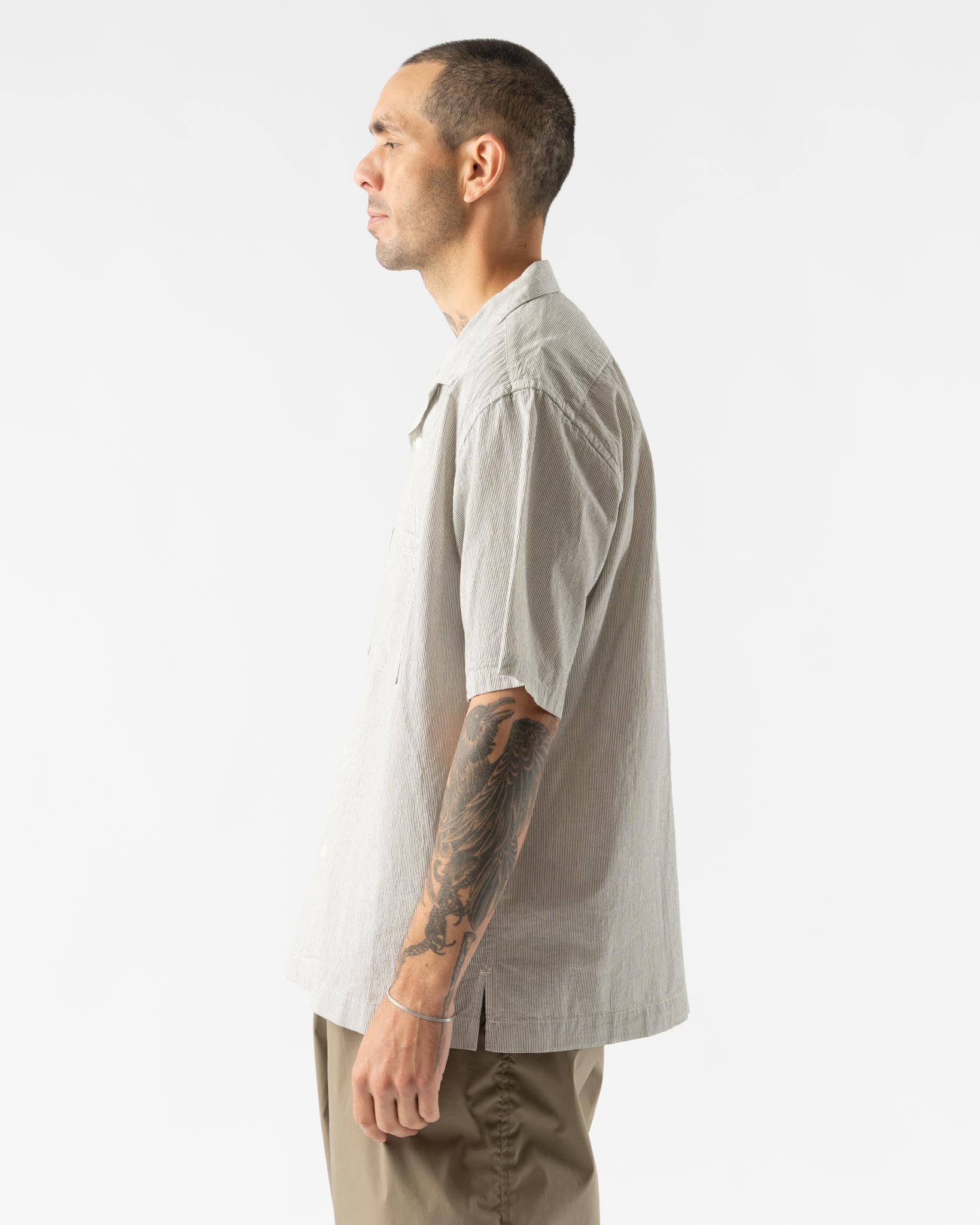 Pilgrim Surf + Supply Johnny Stripe Short Sleeve Shirt in Pinstripe