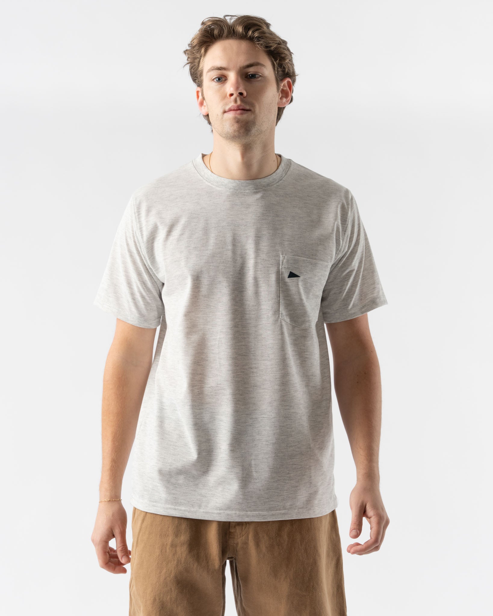 Pilgrim Surf + Supply Quicky Dry Tee in Oatmeal/Navy