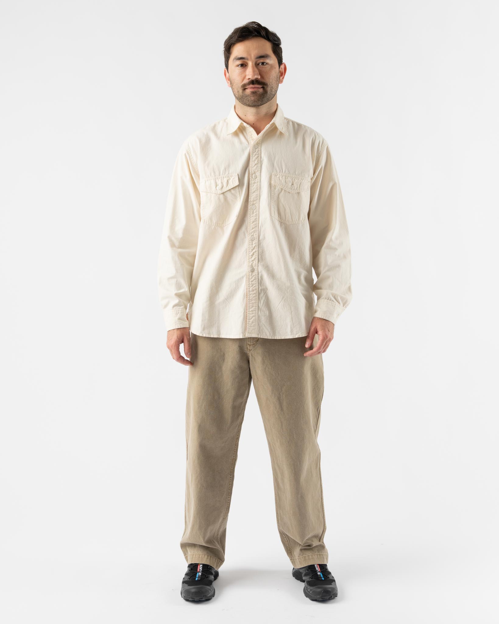 Pilgrim Surf + Supply Rucker Chambray Shirt in Natural