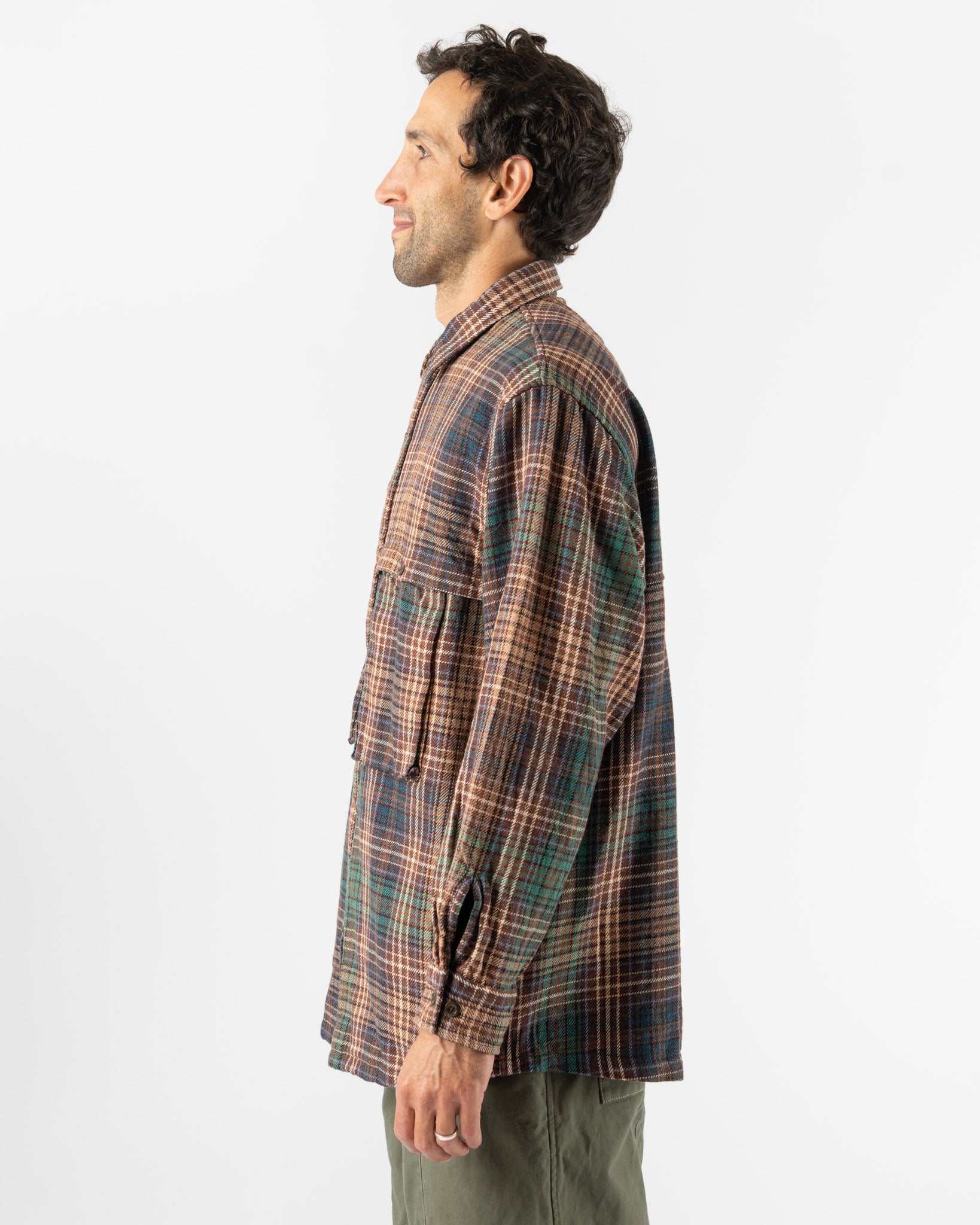 Pilgrim Surf + Supply Albert Field Shirt in Brown/Green