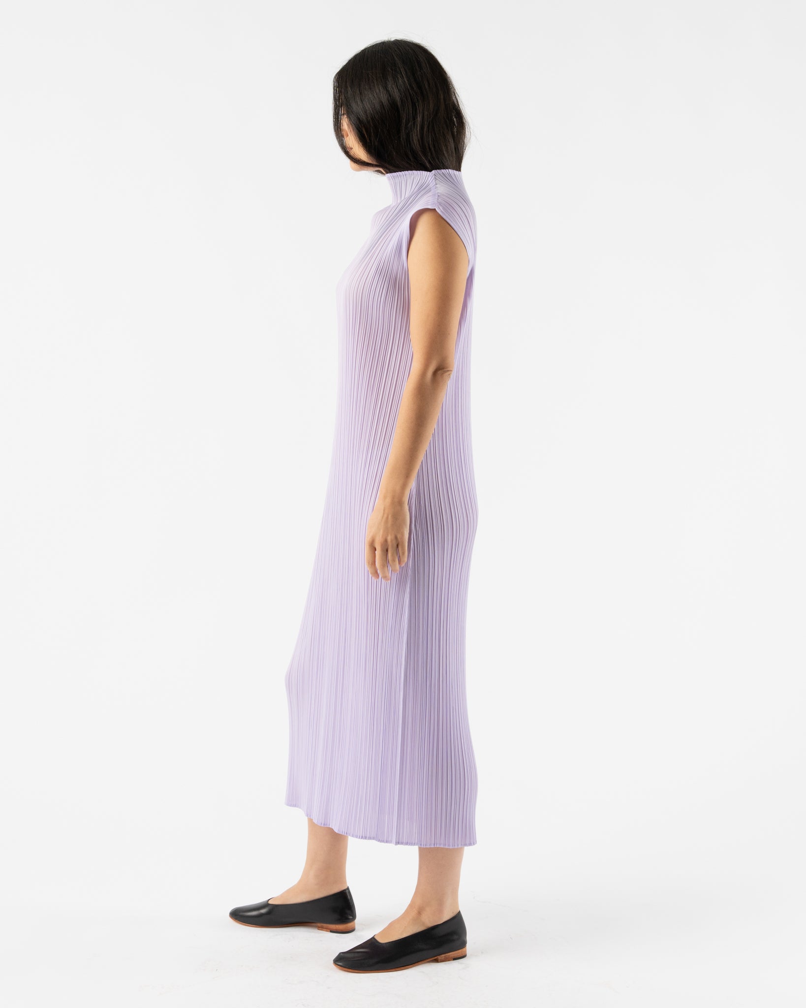 Pleats Please Issey Miyake April Monthly Colors Dress in Purple Onion