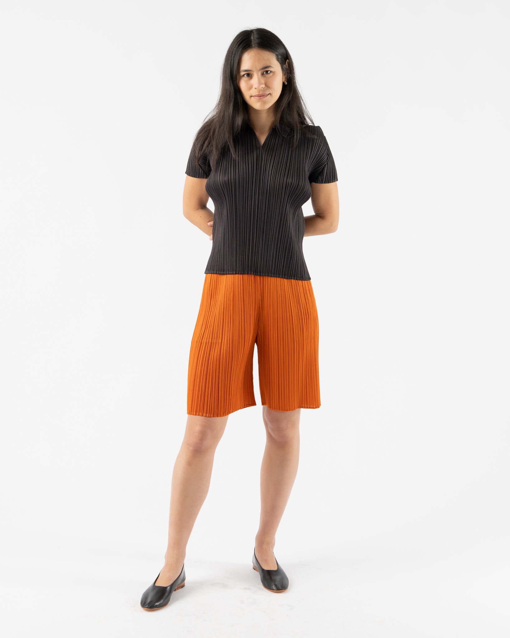 Pleats Please Issey Miyake April Monthly Colors Top in Black Pepper