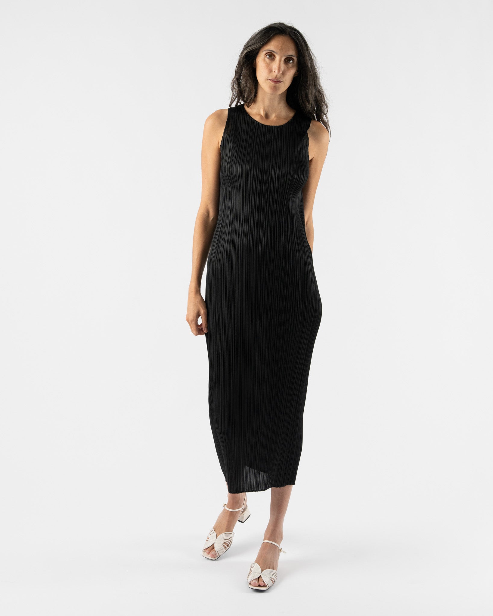 Pleats Please Issey Miyake Basics Dress in Black