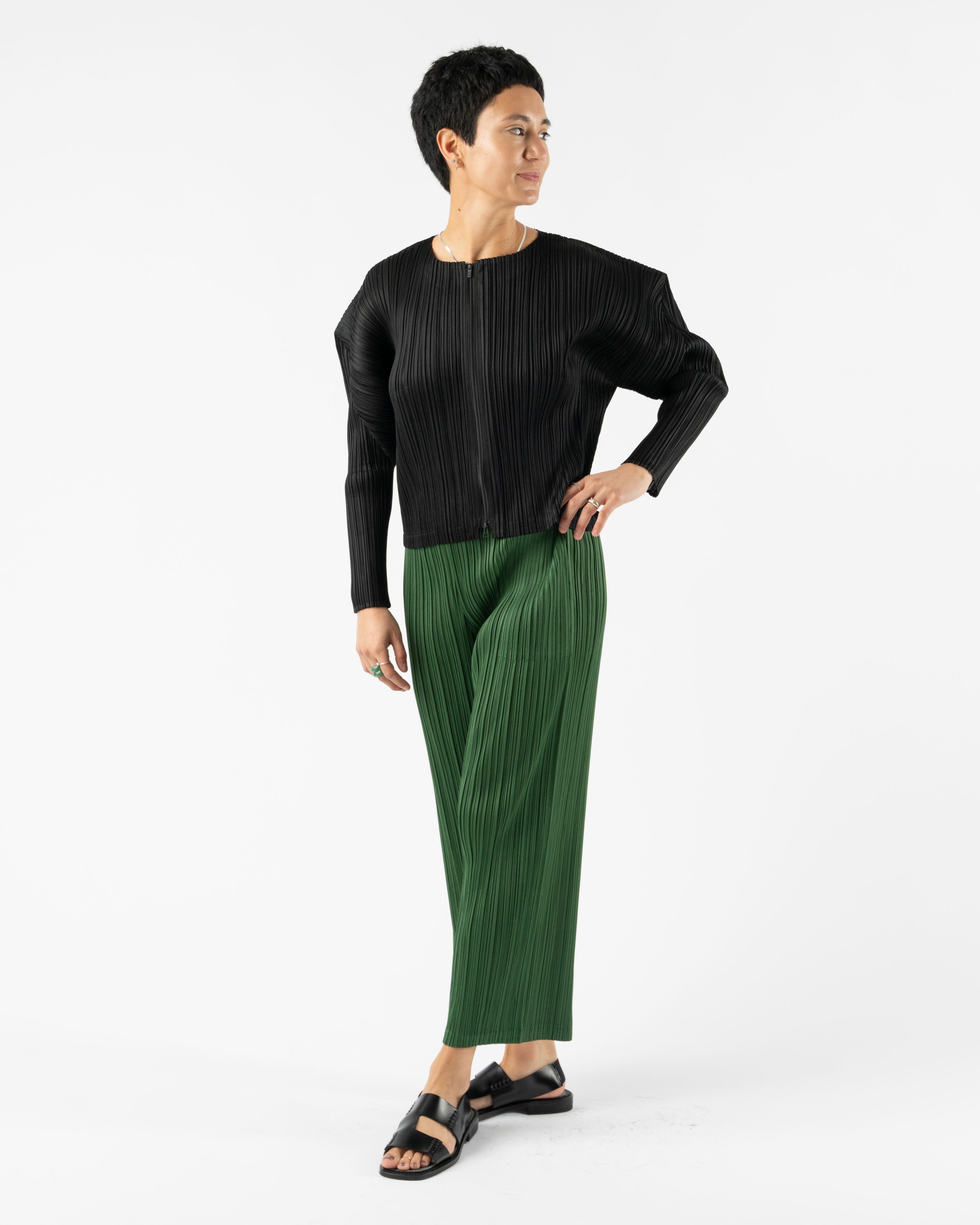 Pleats Please Issey Miyake February Monthly Colors Blouson in Black