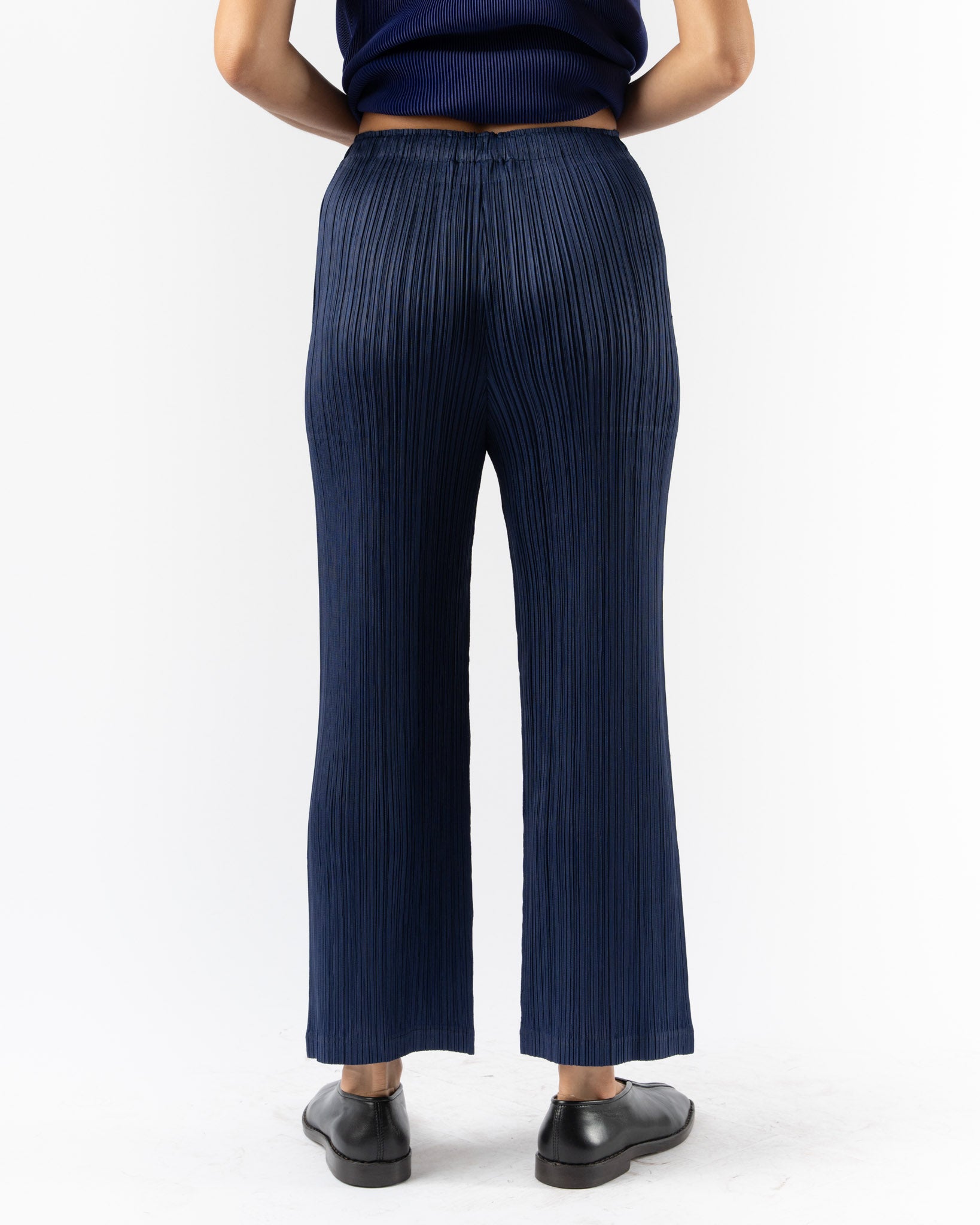 Pleats Please Issey Miyake Thicker Bottoms in Navy