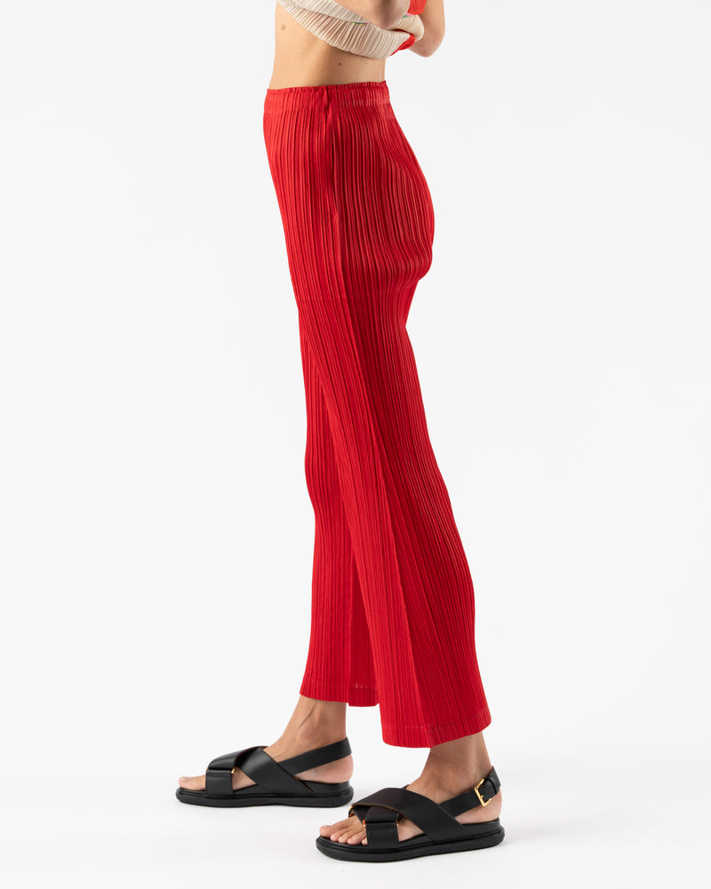 Pleats Please Issey Miyake Thicker Bottoms Straight Pants in Red