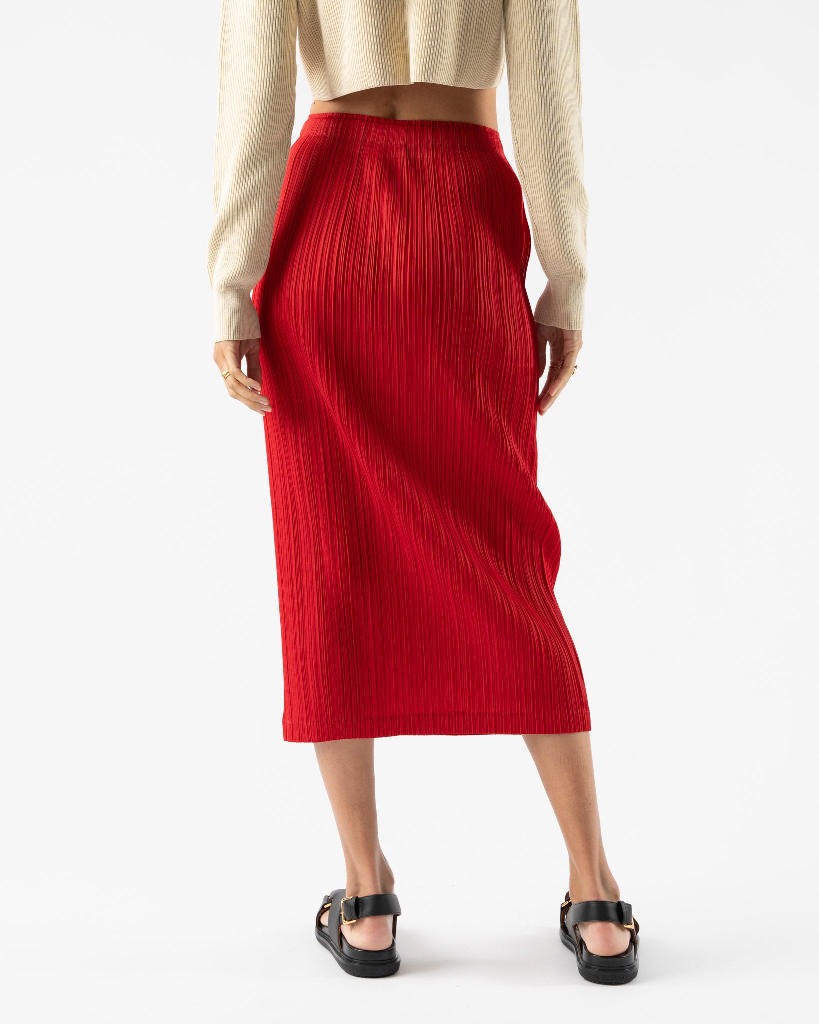 Pleats Please Issey Miyake Thicker Bottoms Skirt in Red