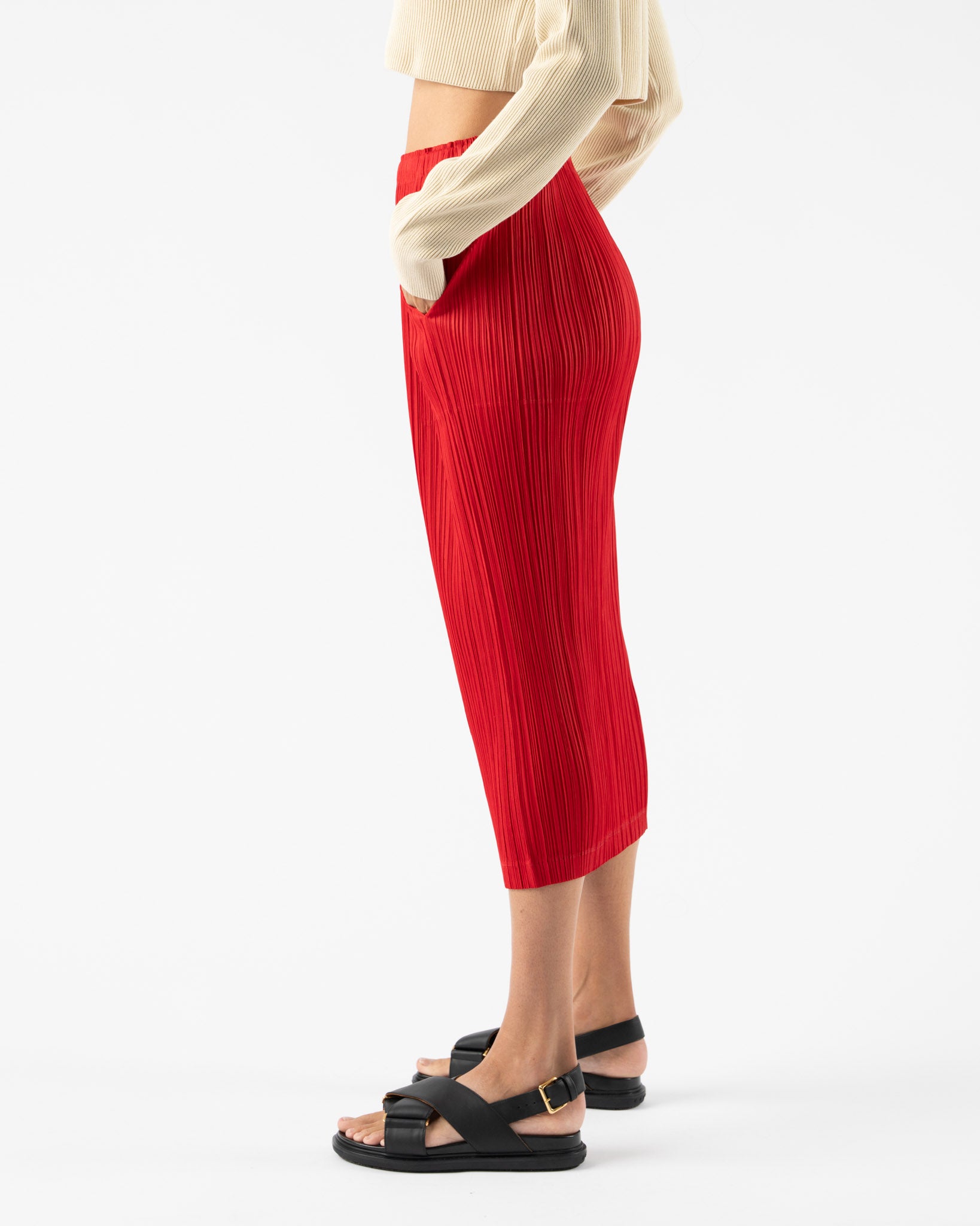 Pleats Please Issey Miyake Thicker Bottoms Skirt in Red