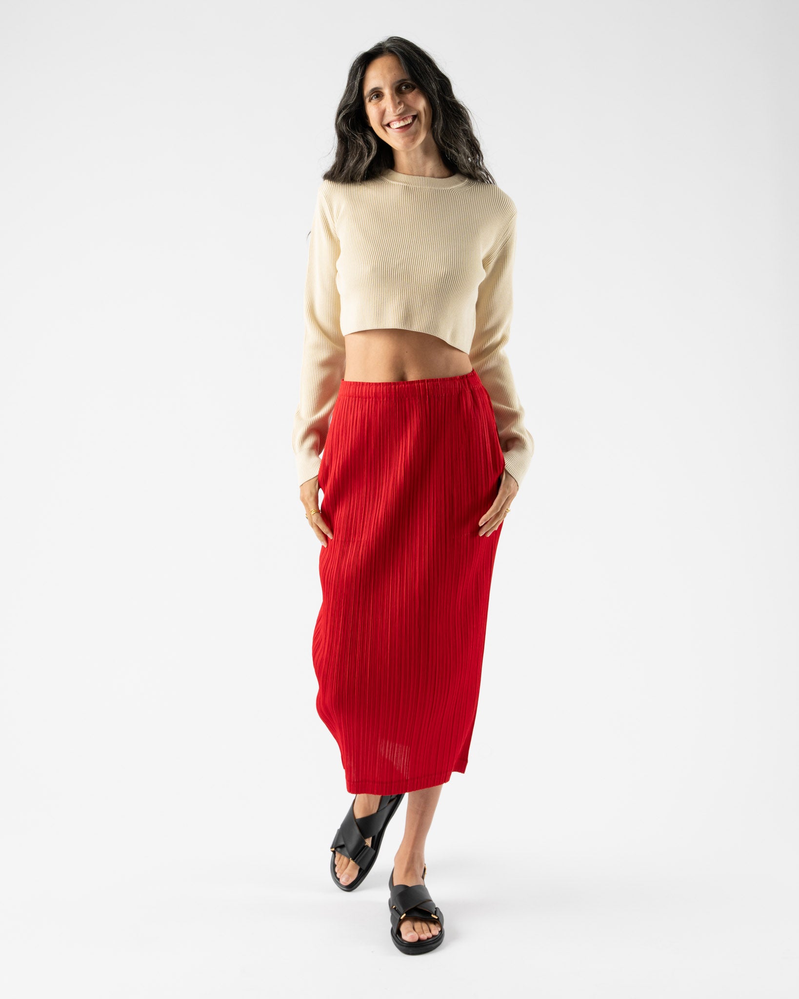 Pleats Please Issey Miyake Thicker Bottoms Skirt in Red