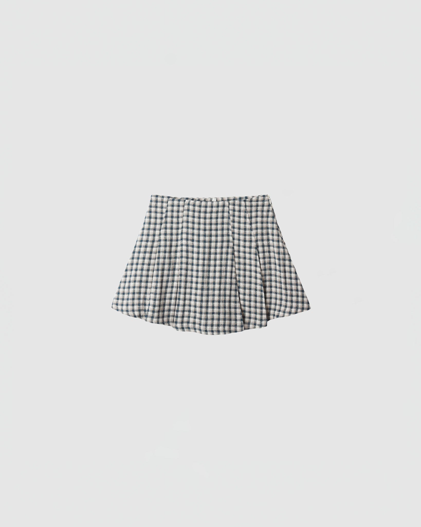 Rylee + Cru Pleated Mini Skirt in Navy Check