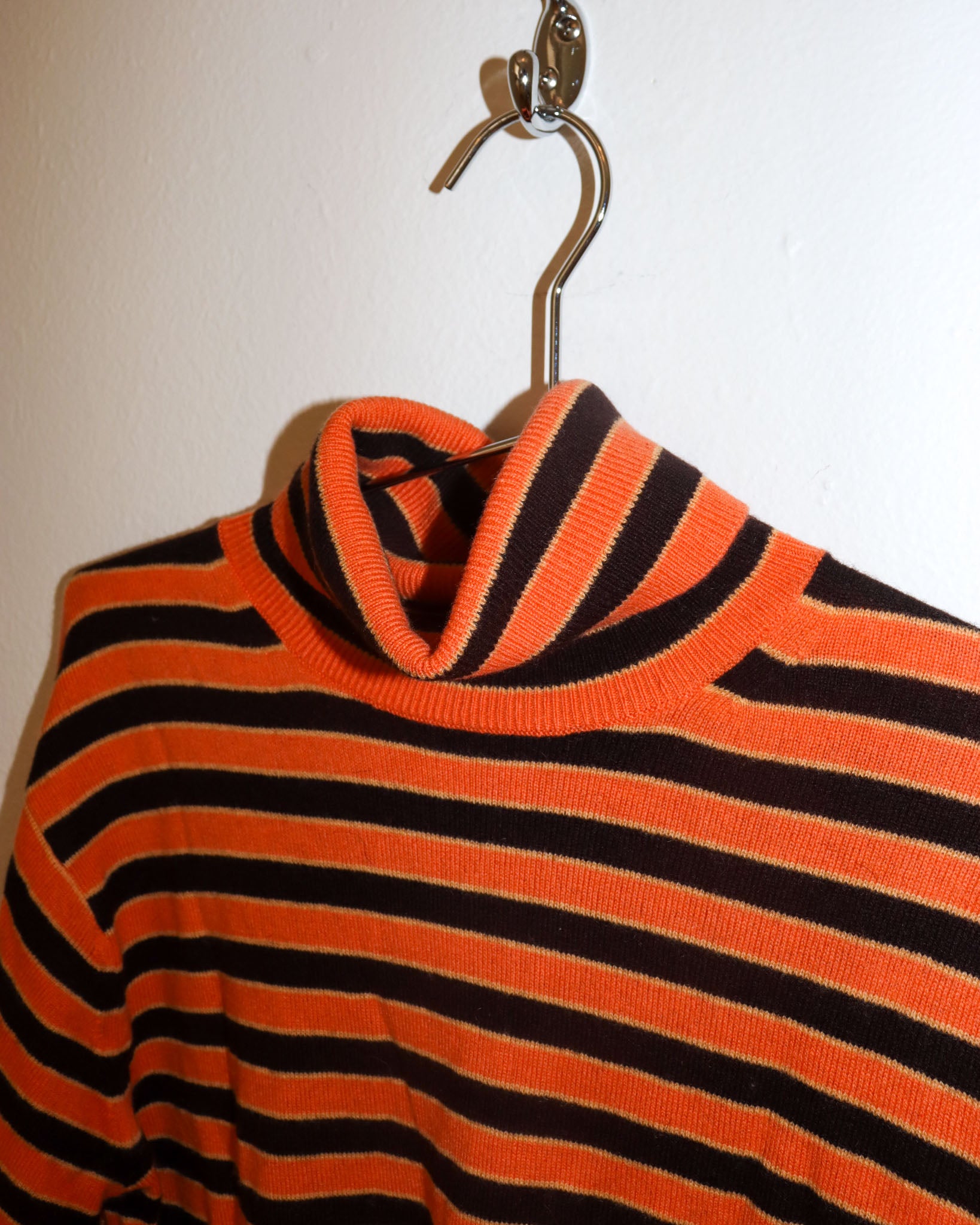 Pre-owned: Marni X Uniqlo Cashmere Striped Turtleneck in Orange