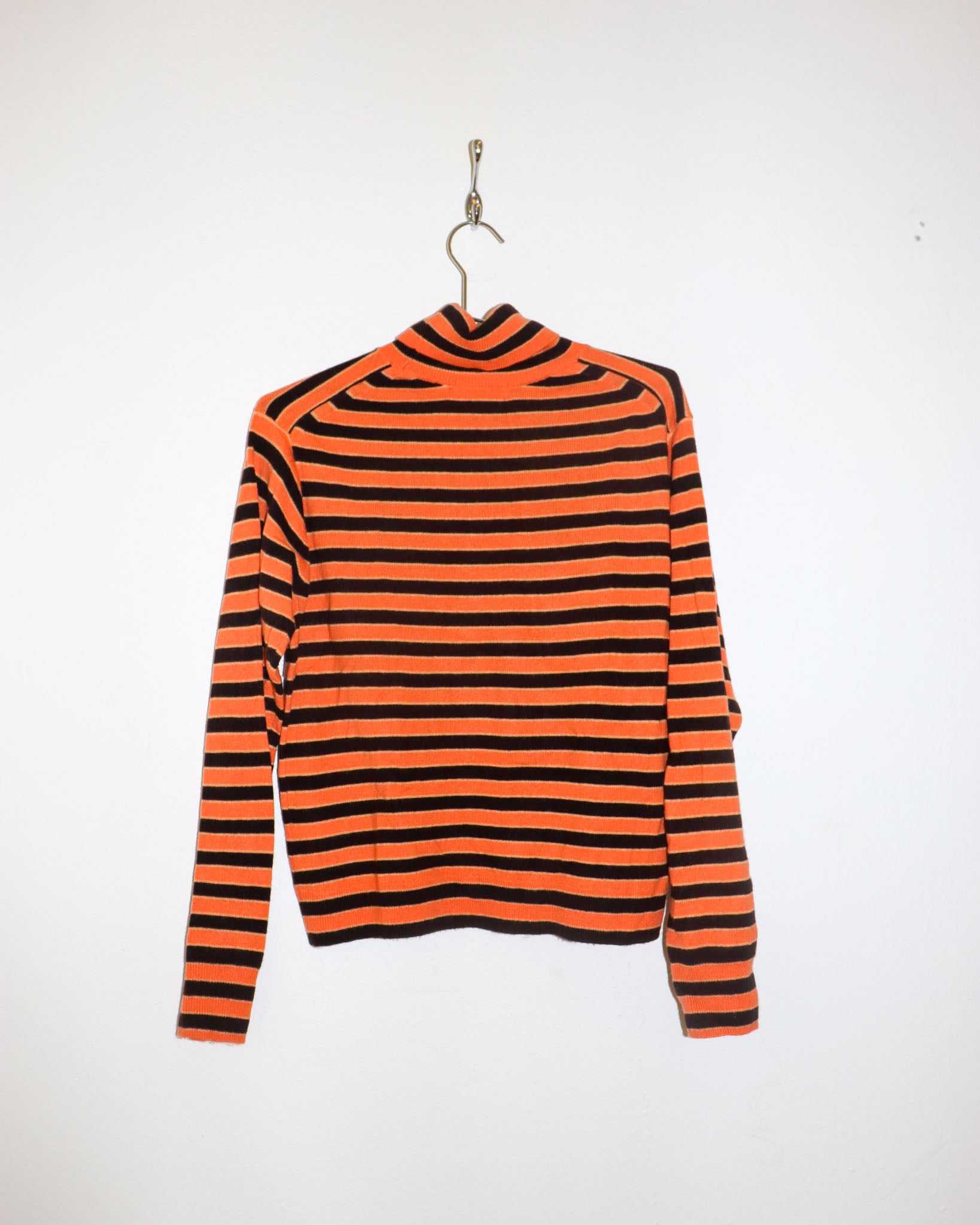 Pre-owned: Marni X Uniqlo Cashmere Striped Turtleneck in Orange