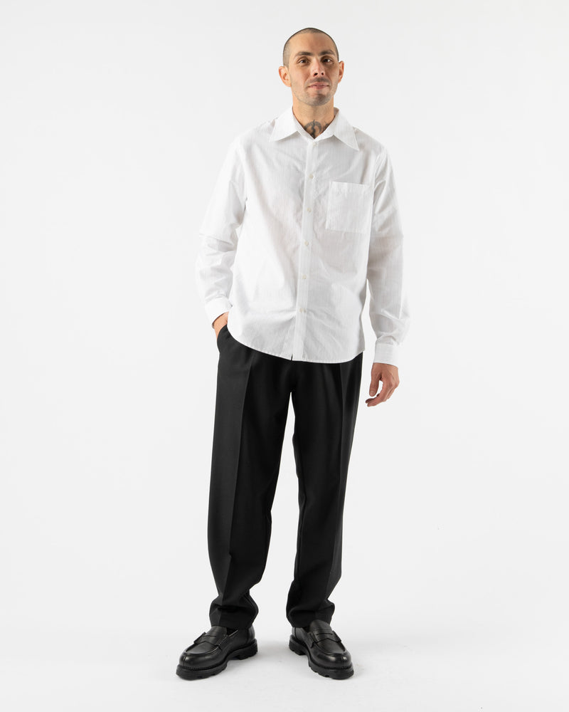 MM6 Maison Margiela Cotton Stripy Long-sleeved Shirt in White