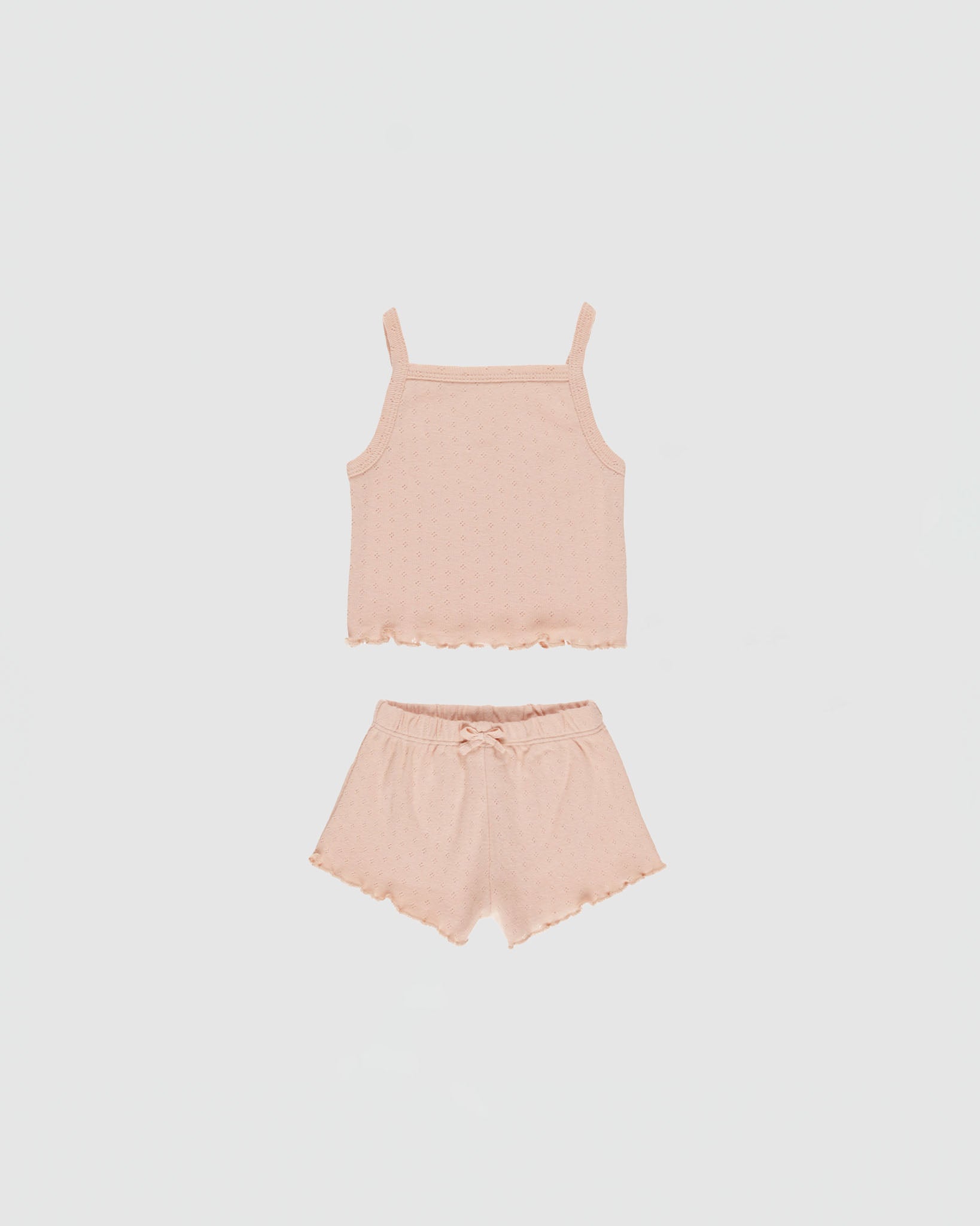 Quincy Mae Pointelle Tank + Shortie Set in Melon