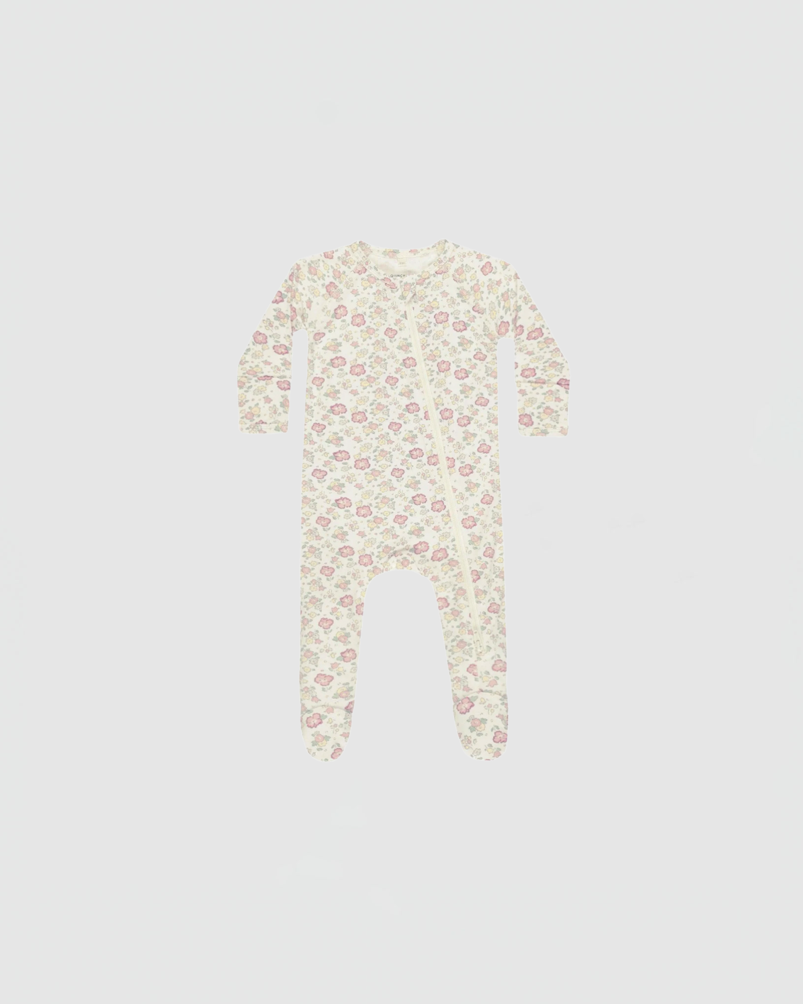 Quincy Mae Bamboo Zipped Footie in Bloom
