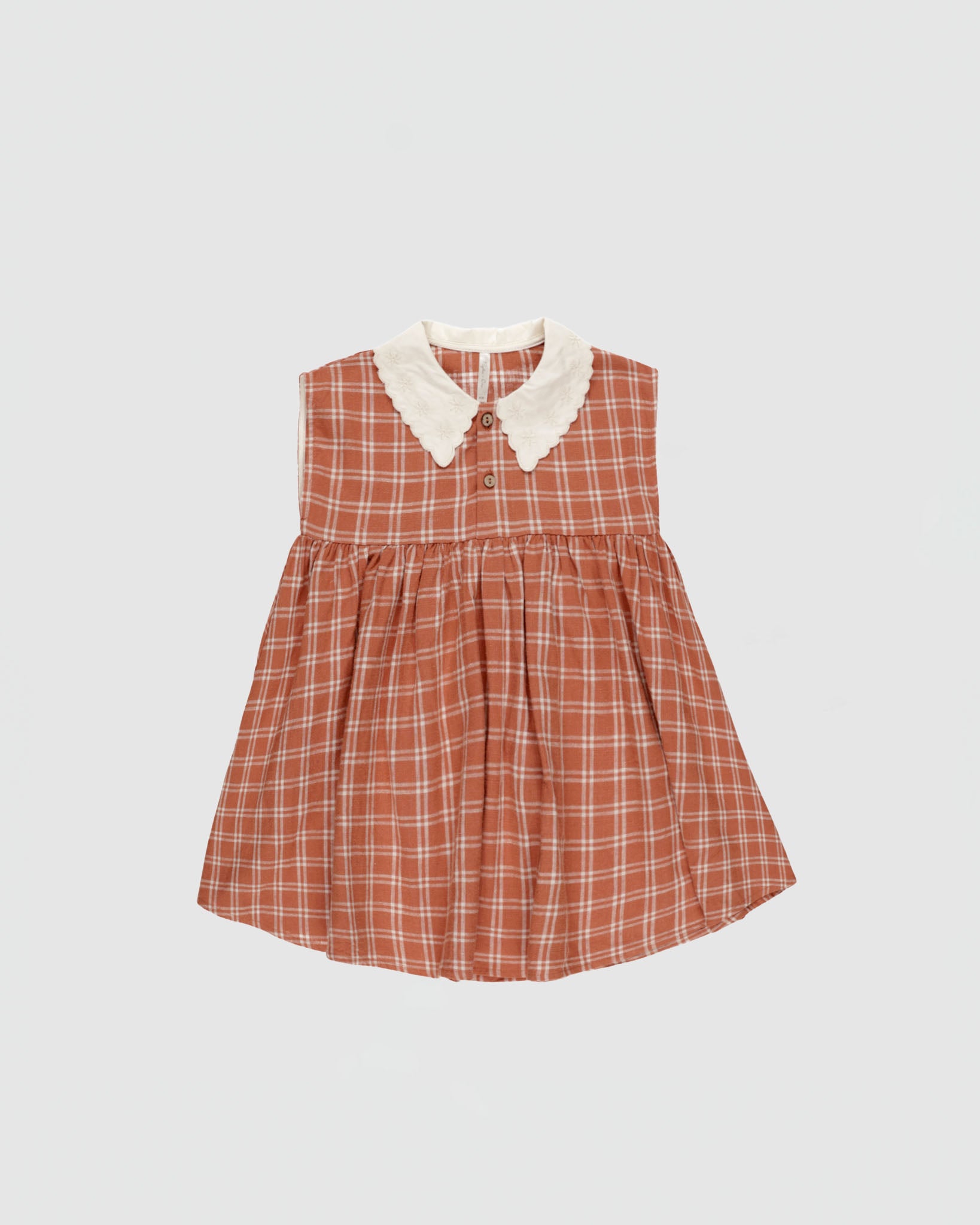 Rylee + Cru Collared Babydoll Dress in Poppy Check
