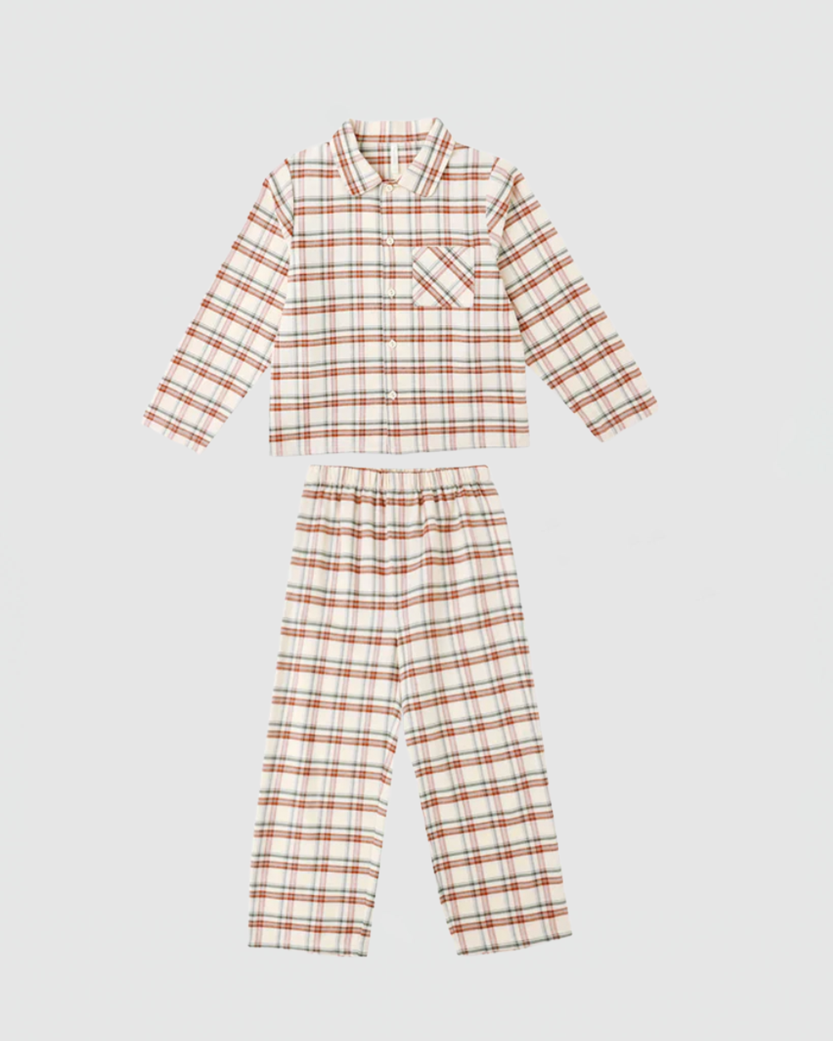 Rylee + Cru Long Sleeve Pajamas in Holiday Flannel
