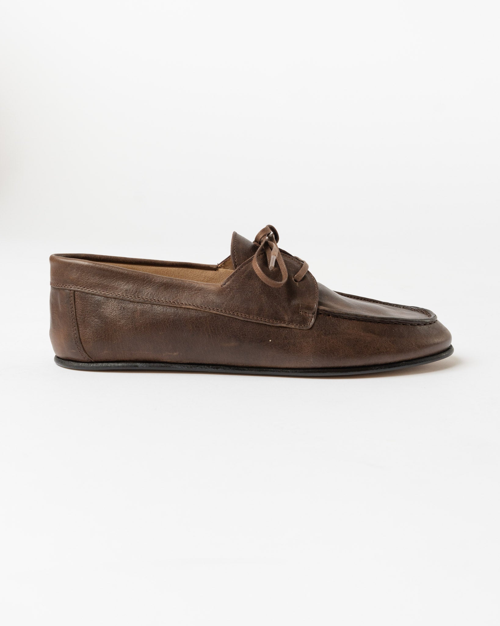 Legres Sailing Shoe in Leather Dark Brown
