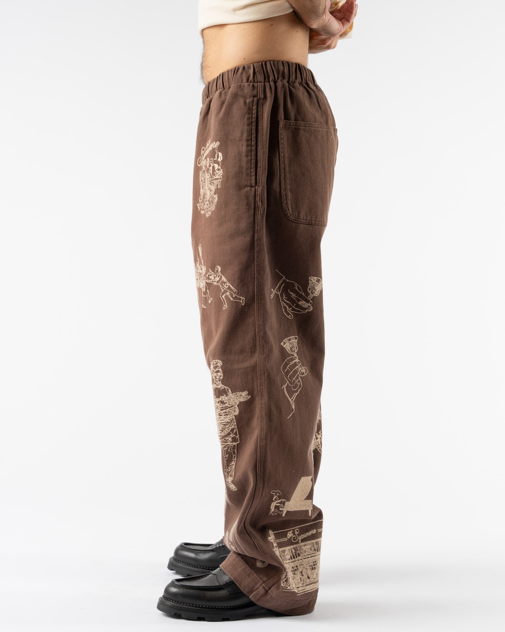Samuel Zelig Restaurant Pant in Brown