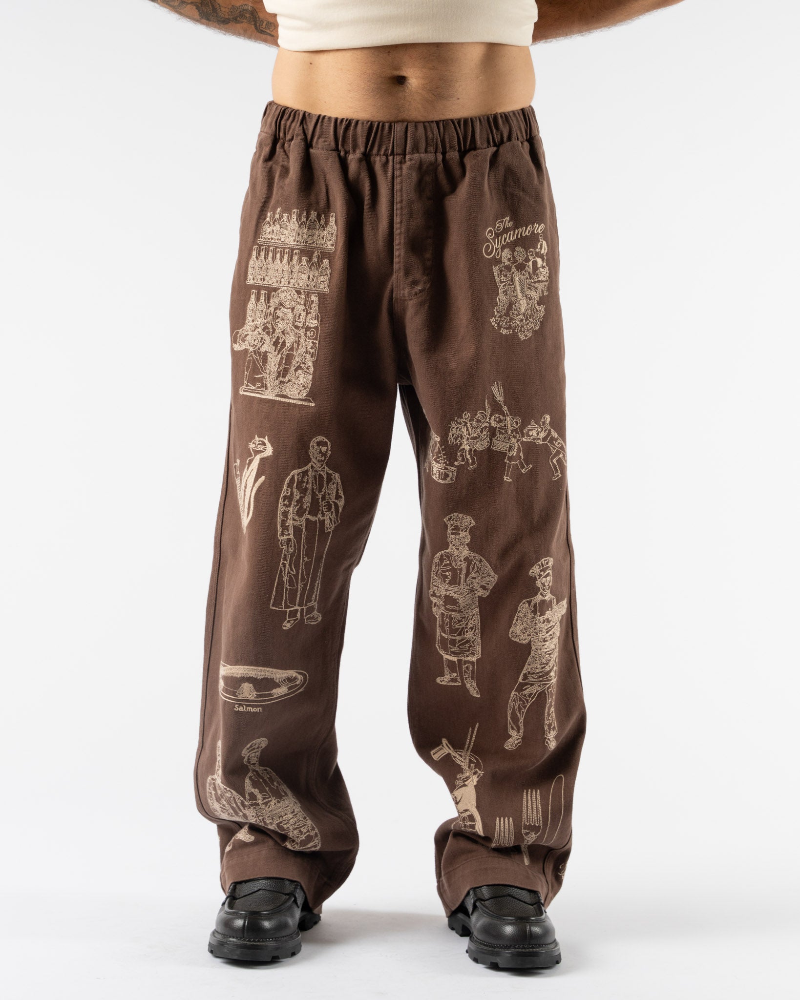 Samuel Zelig Restaurant Pant in Brown