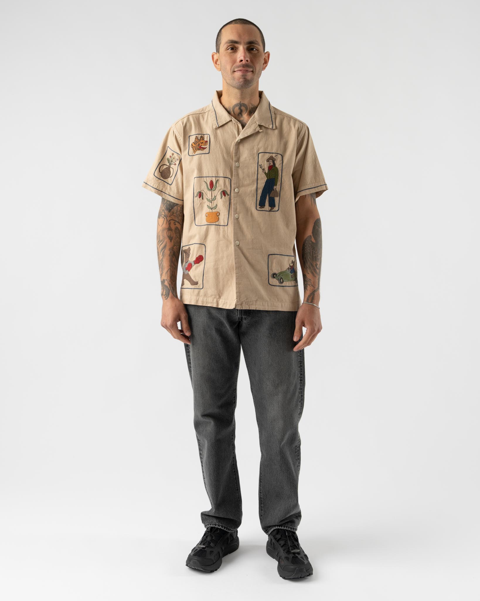 Samuel Zelig Box Camp Shirt Natural Tint