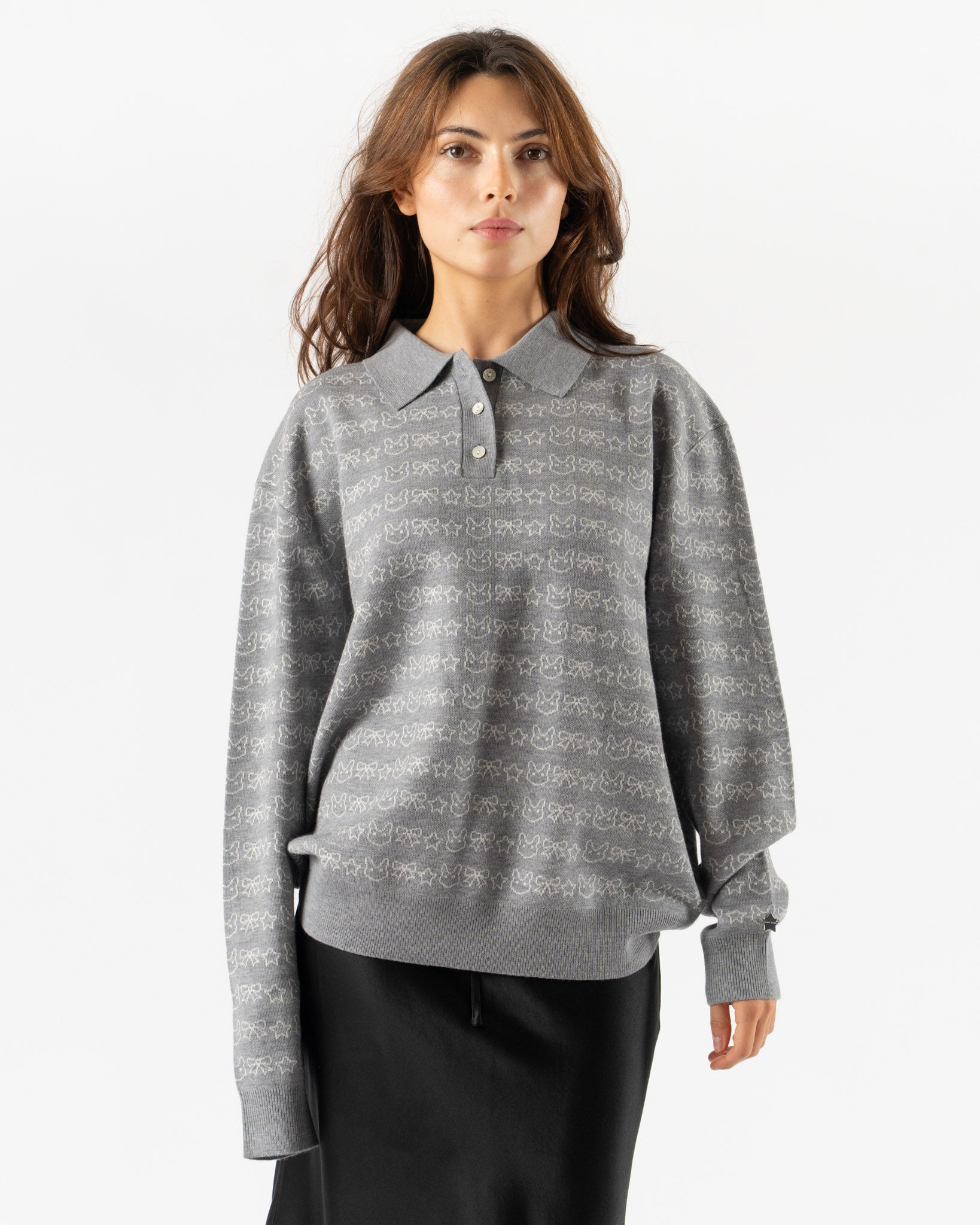 Sandy Liang Woods Sweater in Grey Multi