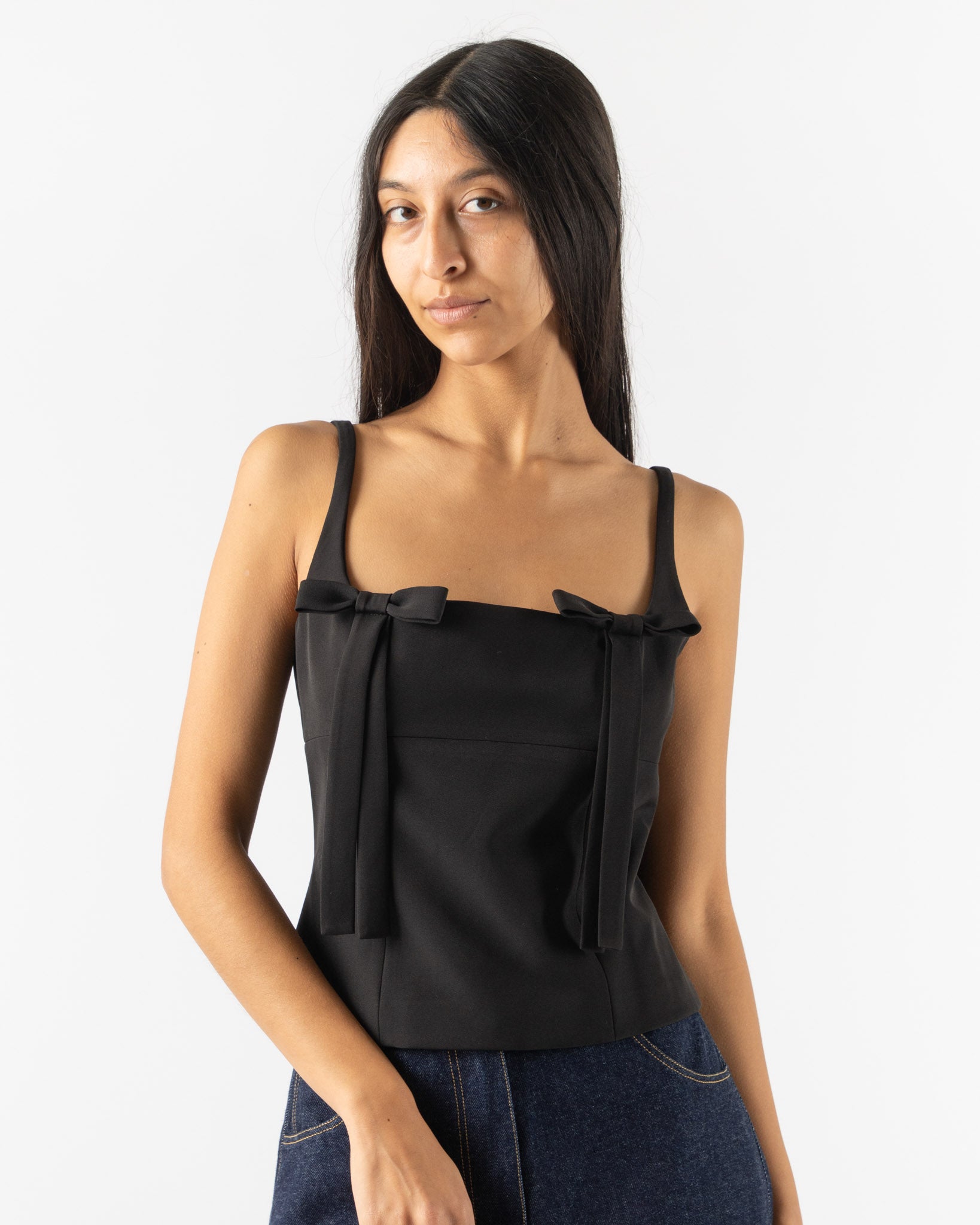 Sandy Liang Amelie Top in Black Curated at Jake and Jones