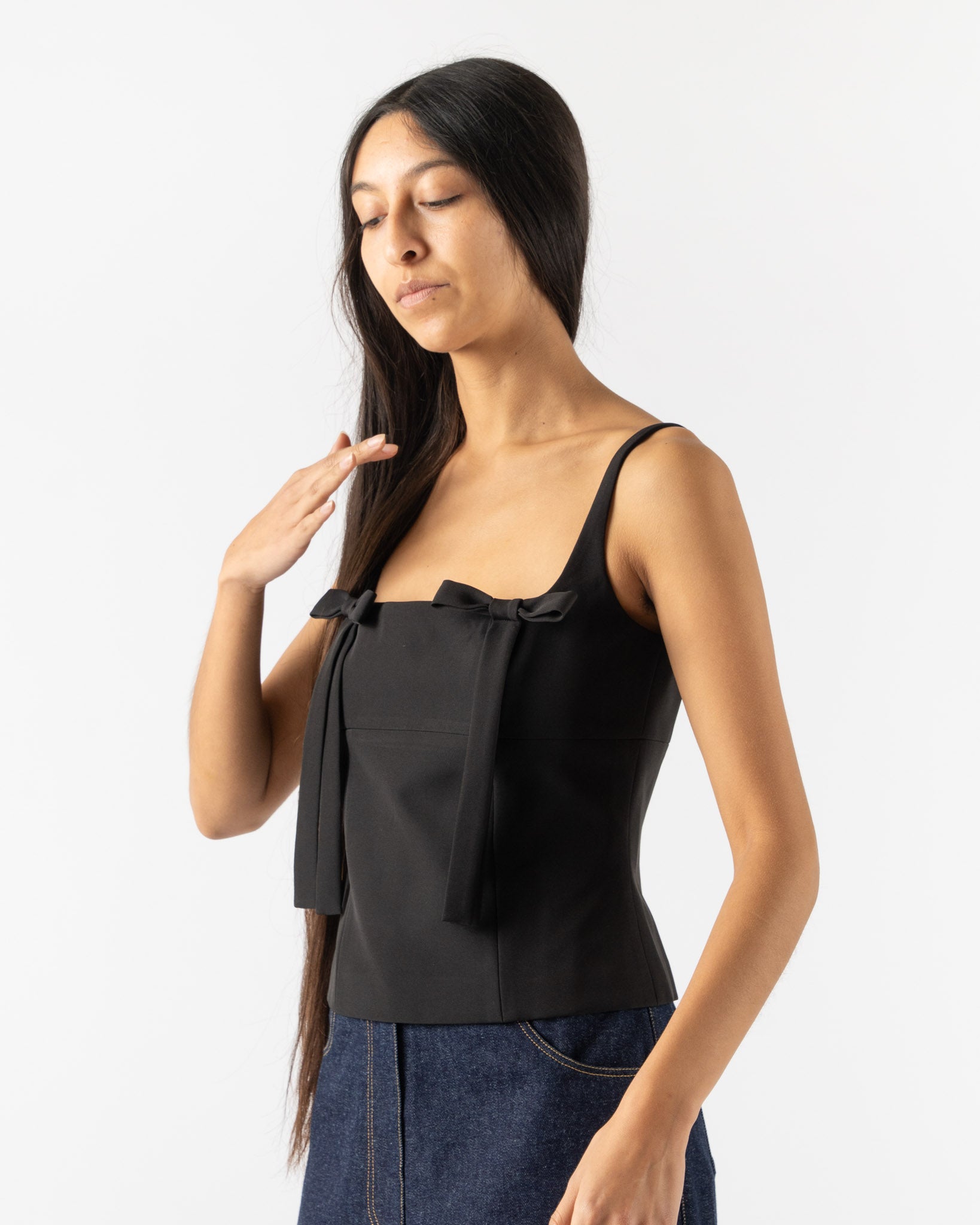 Sandy Liang Amelie Top in Black