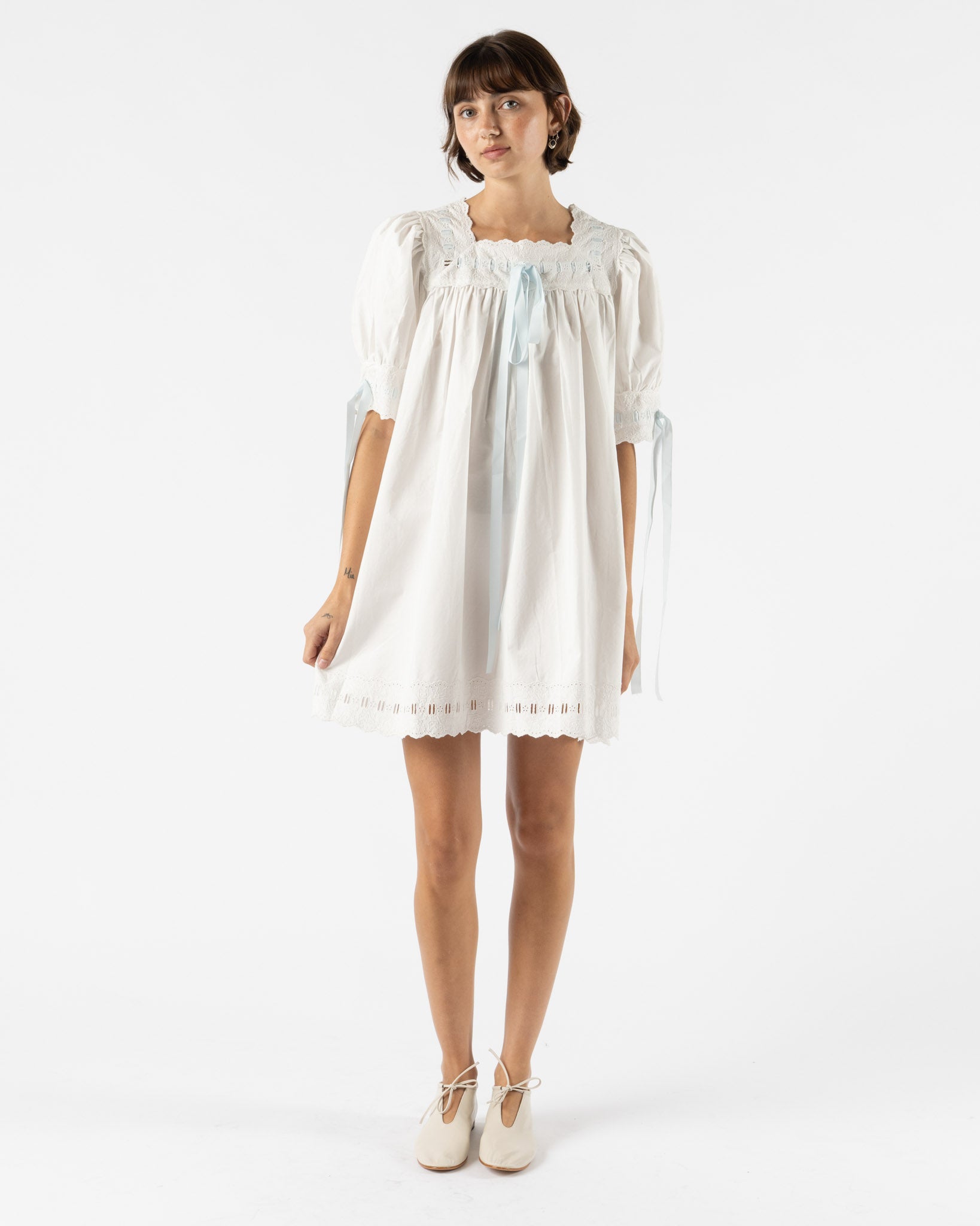 Sandy Liang Daikon Dress in White
