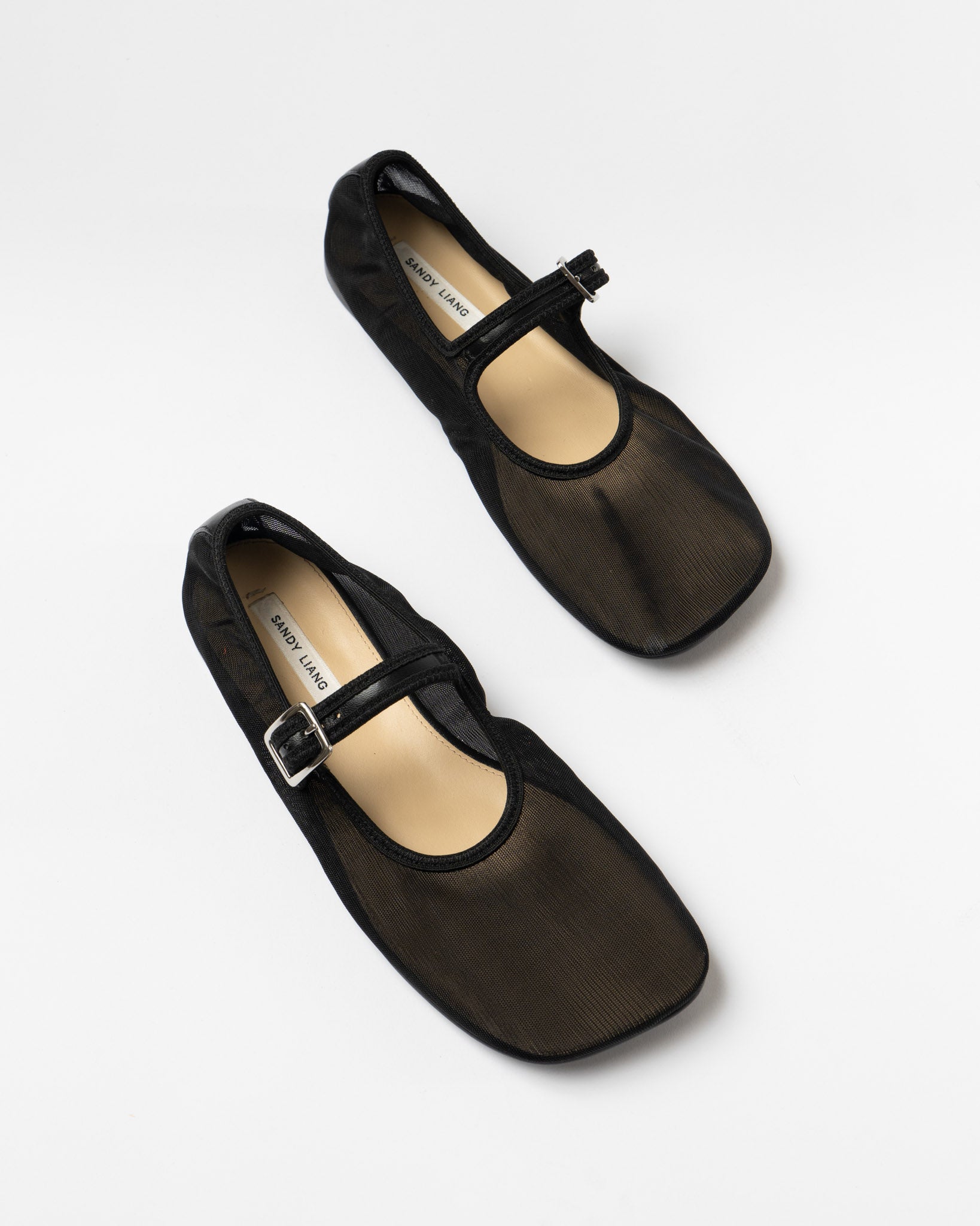 Sandy Liang Mesh Mary Jane in Black