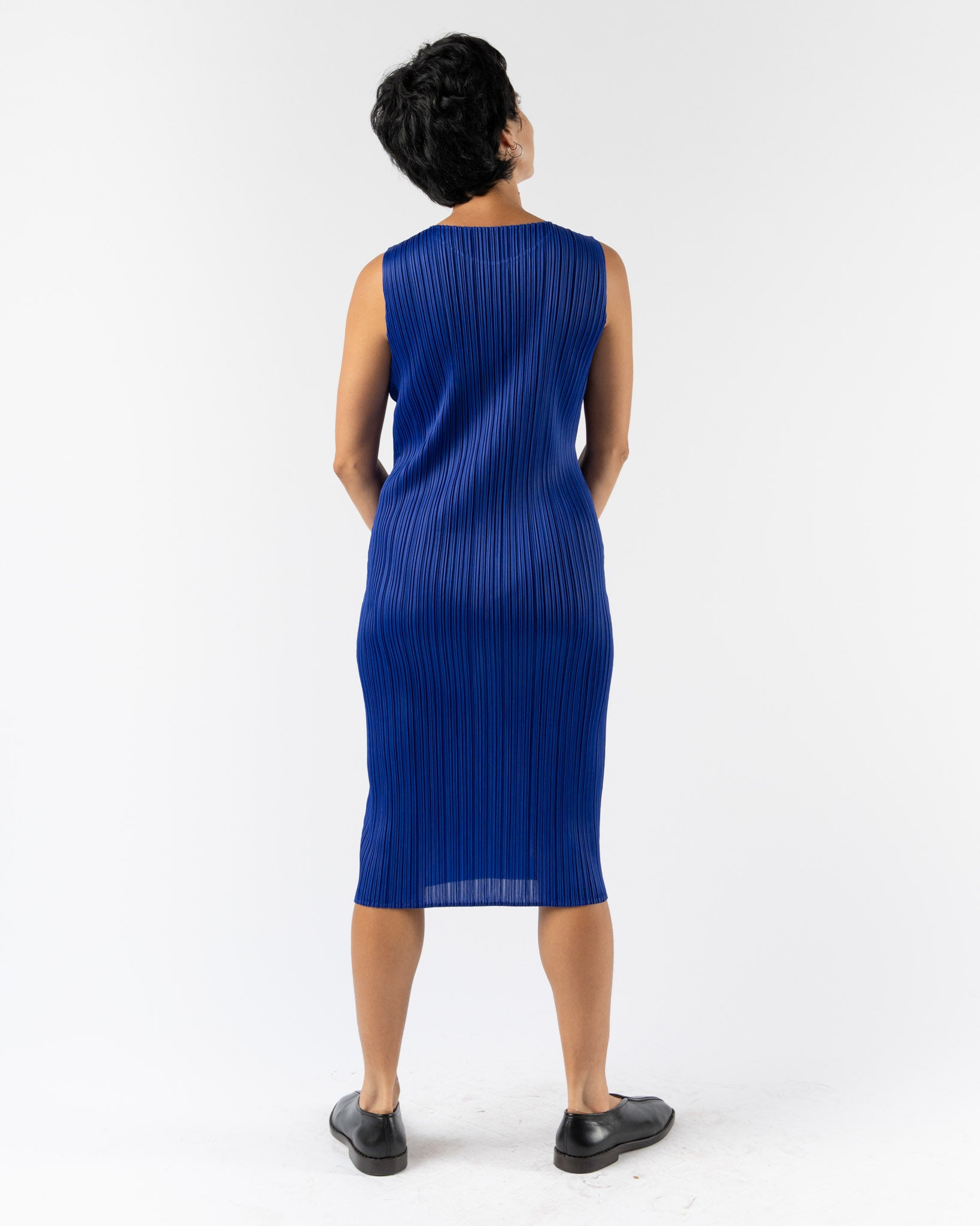 Pleats Please Issey Miyake Monthly Colors July Dress in Blue