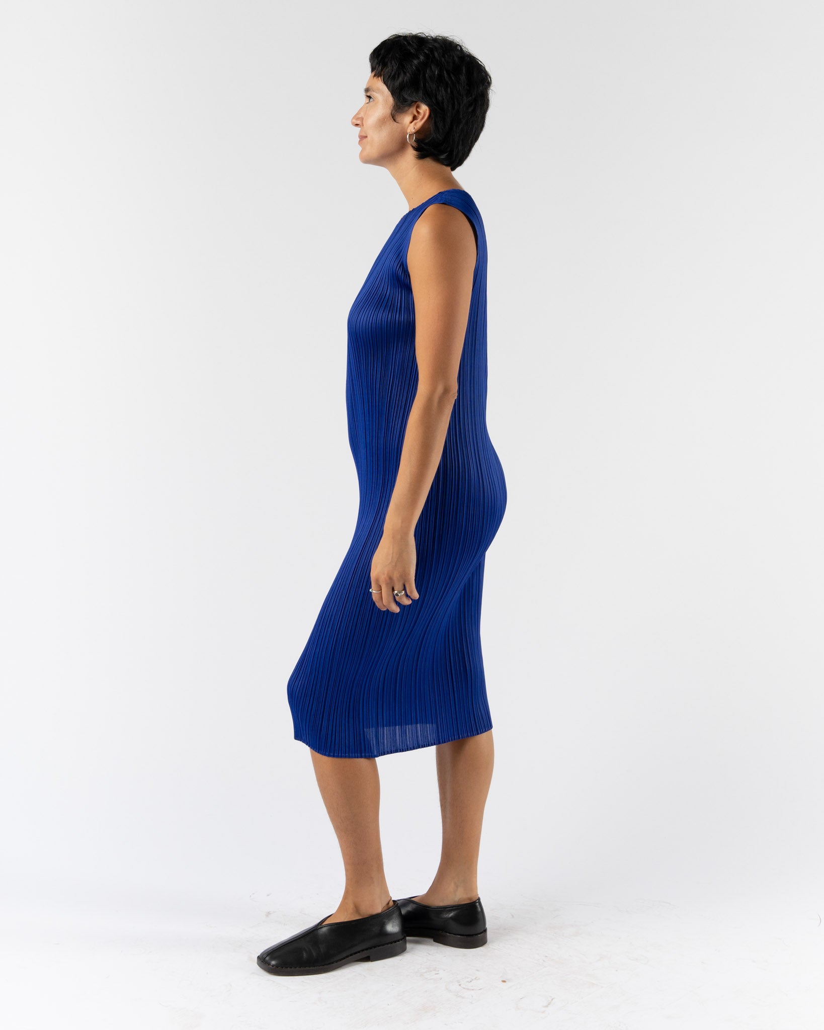 Pleats Please Issey Miyake Monthly Colors July Dress in Blue