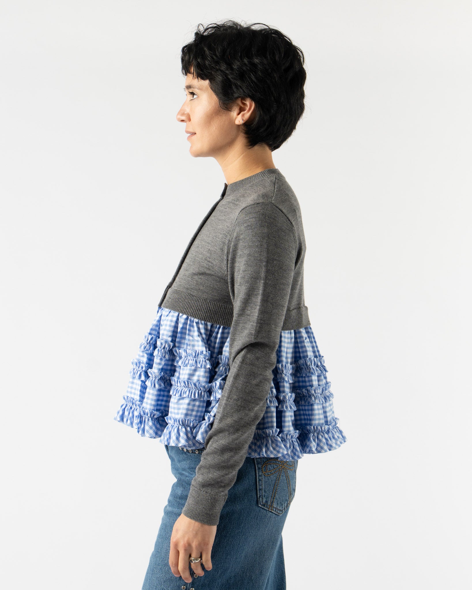 Sandy Liang Pawpaw Cardigan in Grey