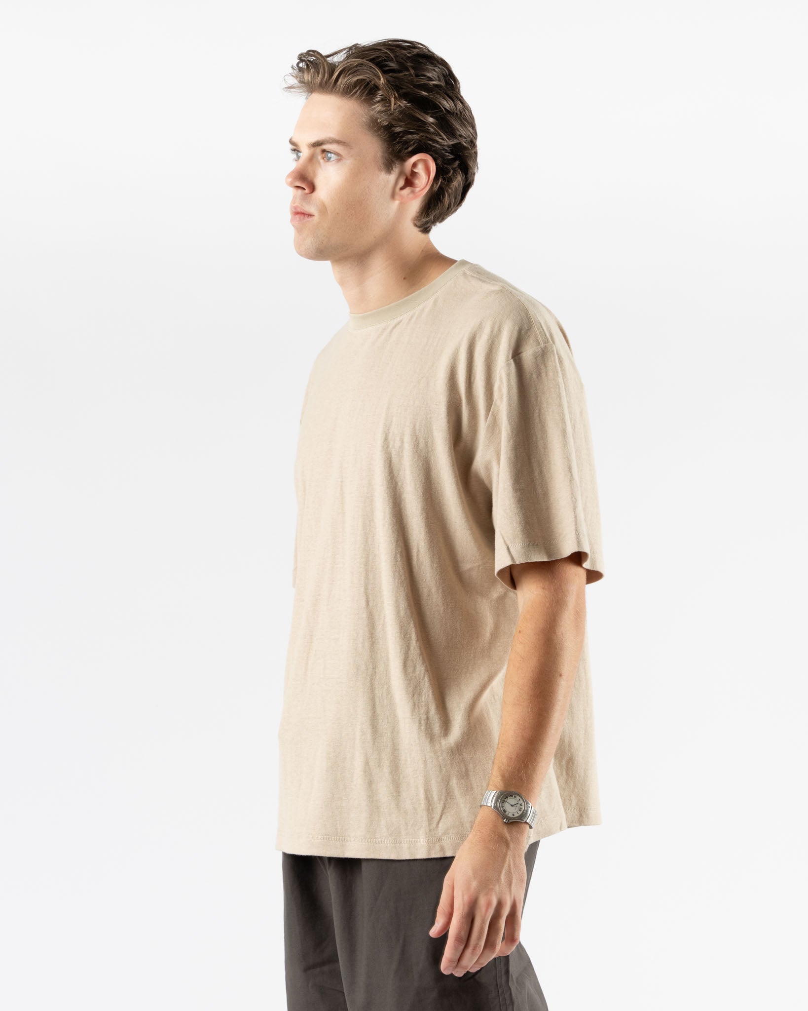 Satta Flatlock Tee in Stone